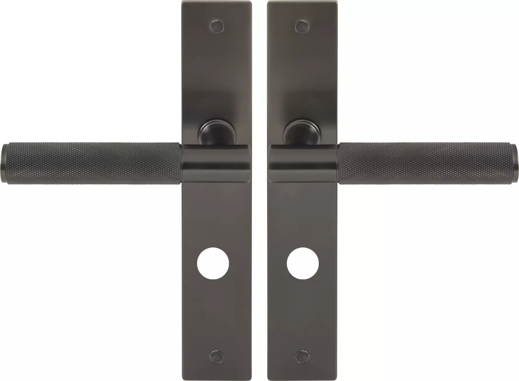 Verge Longplate Privacy Handles - Diamond Knurl - GN