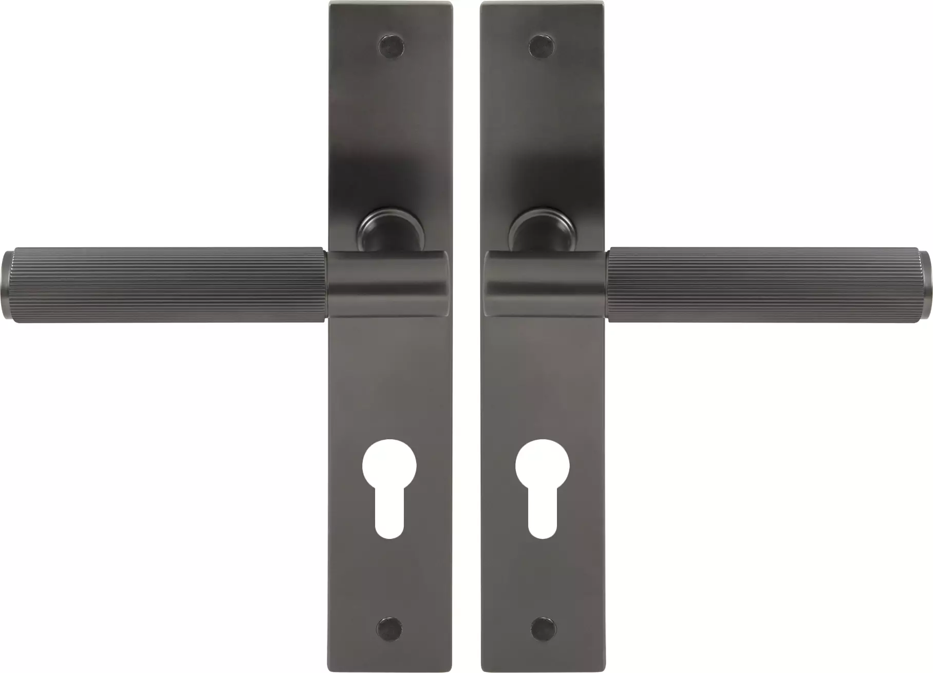 Verge Longplate Euro Handles - Linear Knurl - GN