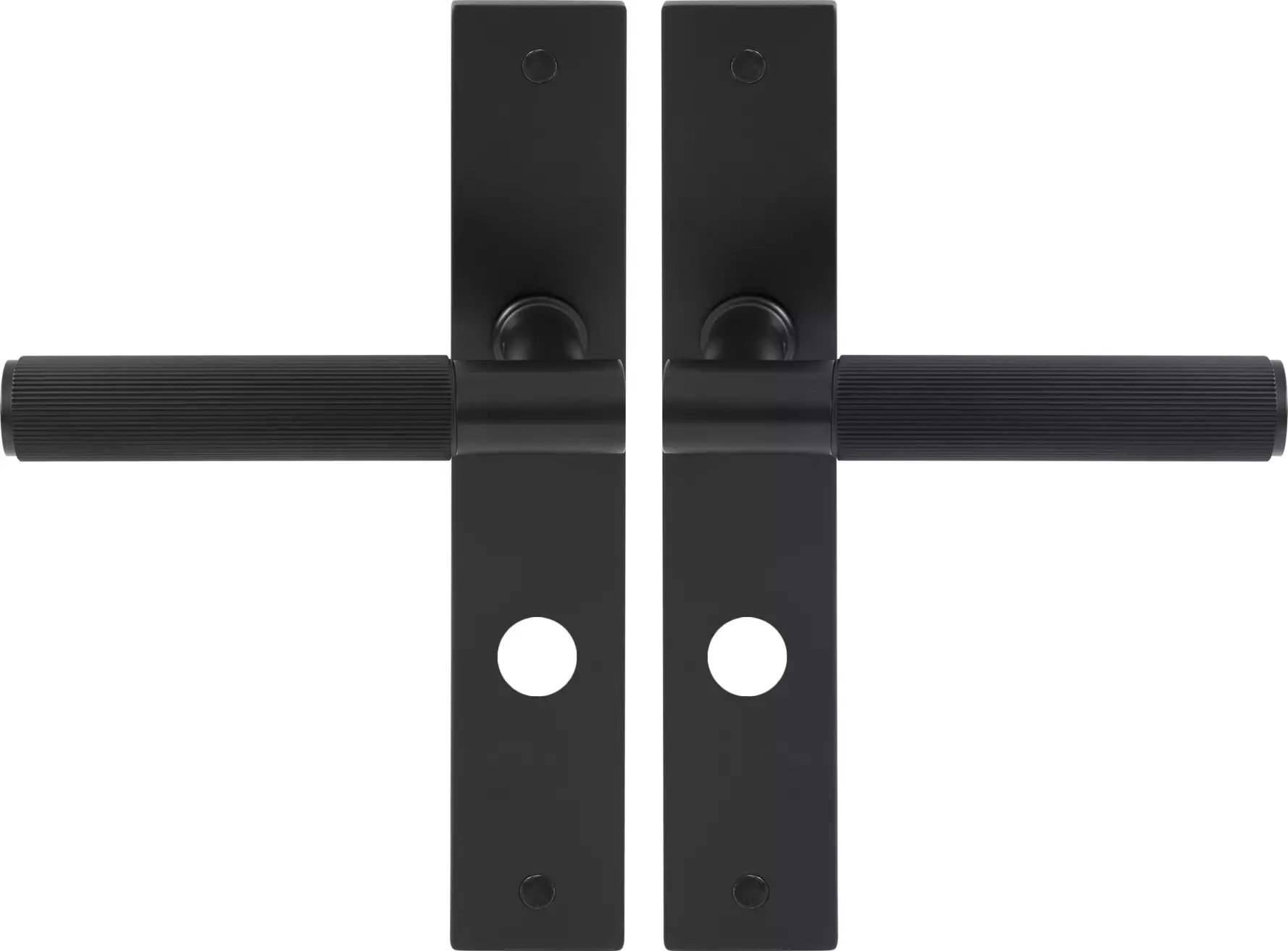 Verge Longplate Privacy Handles - Linear Knurl - BLK