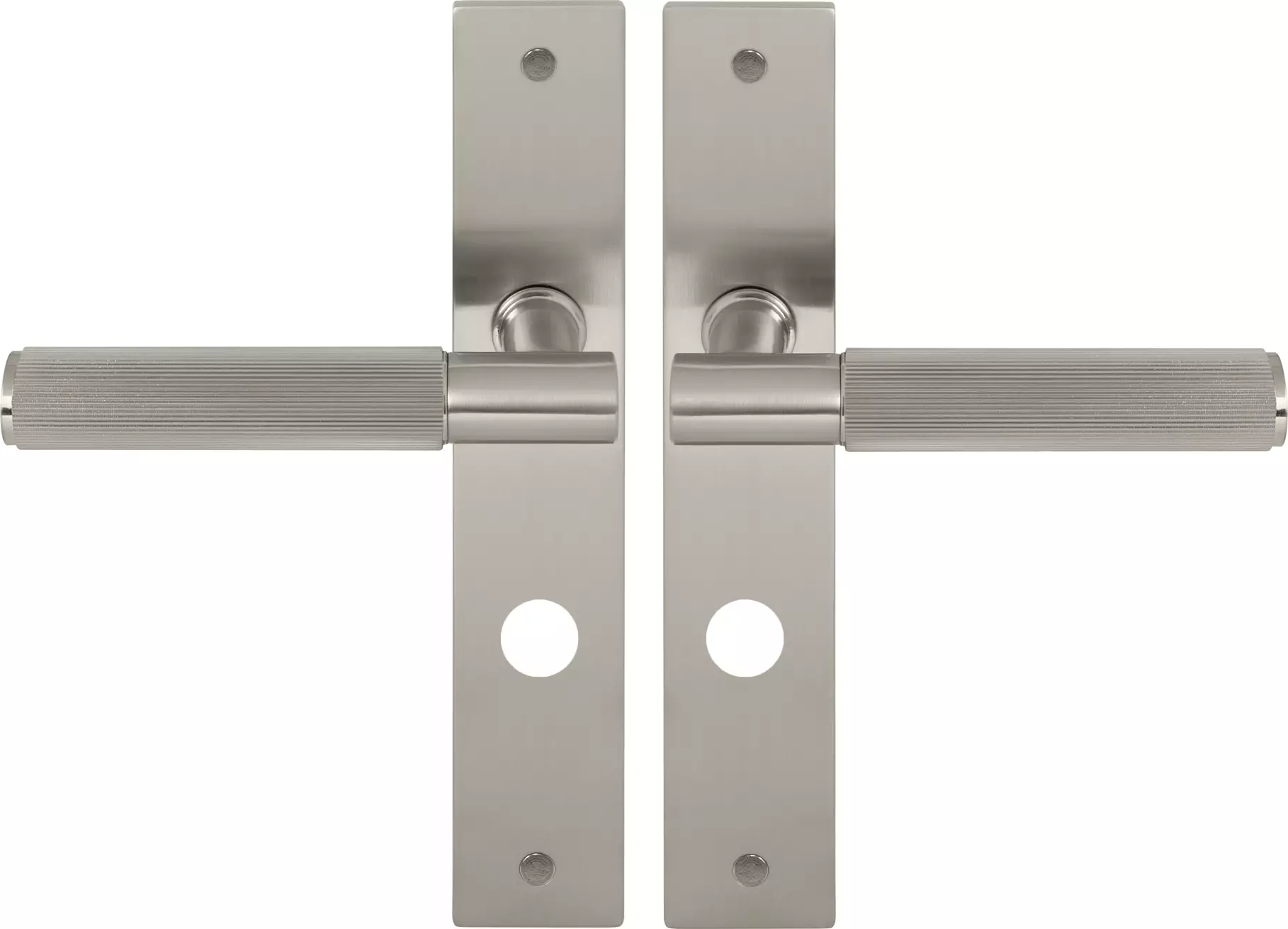 Verge Longplate Privacy Handles - Linear Knurl - BN