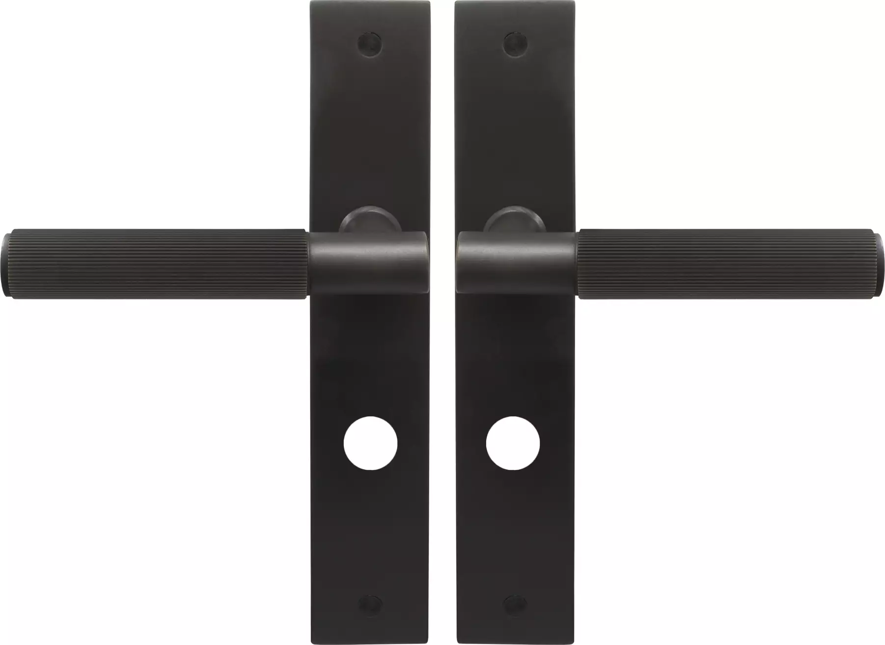 Verge Longplate Privacy Handles - Linear Knurl - DRB