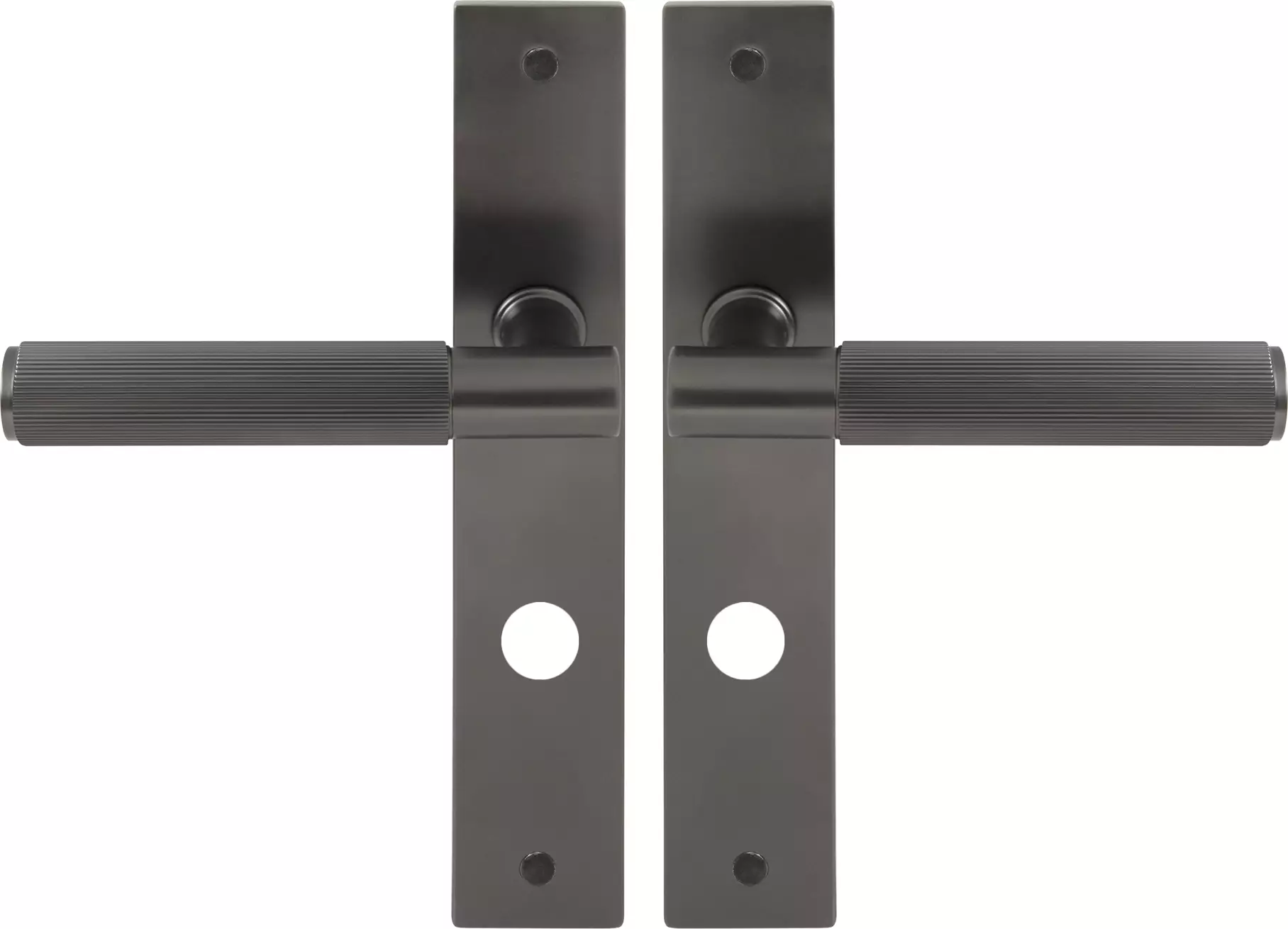 Verge Longplate Privacy Handles - Linear Knurl - GN