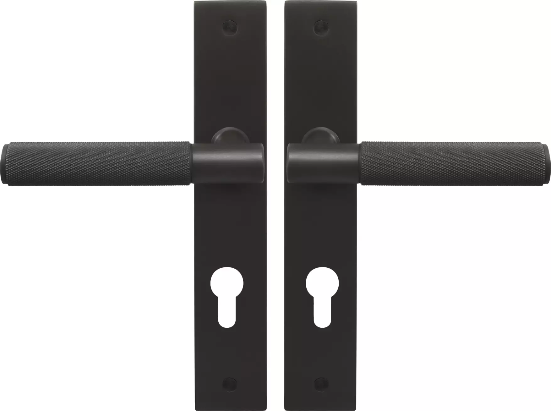 Verge Longplate Euro Handles - Diamond Knurl - DRB