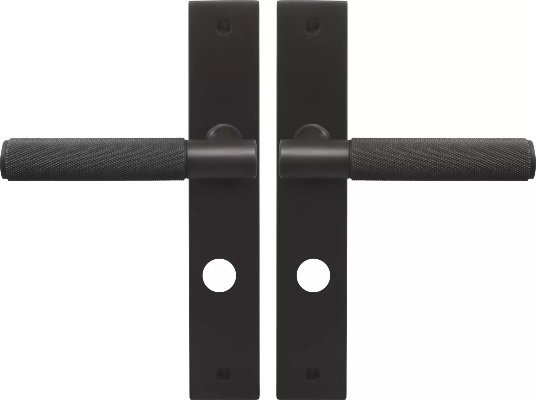 Verge Longplate Privacy Handles - Diamond Knurl - DRB