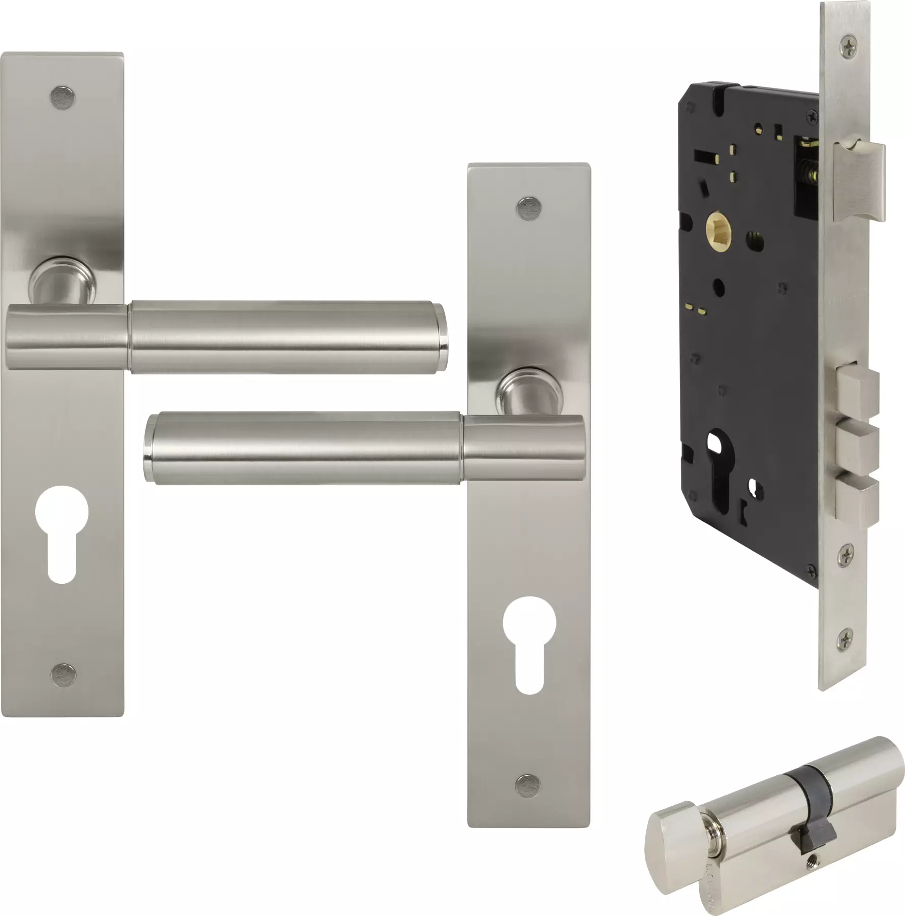 Verge Longplate Entrance Set - K/T - Plain - BN