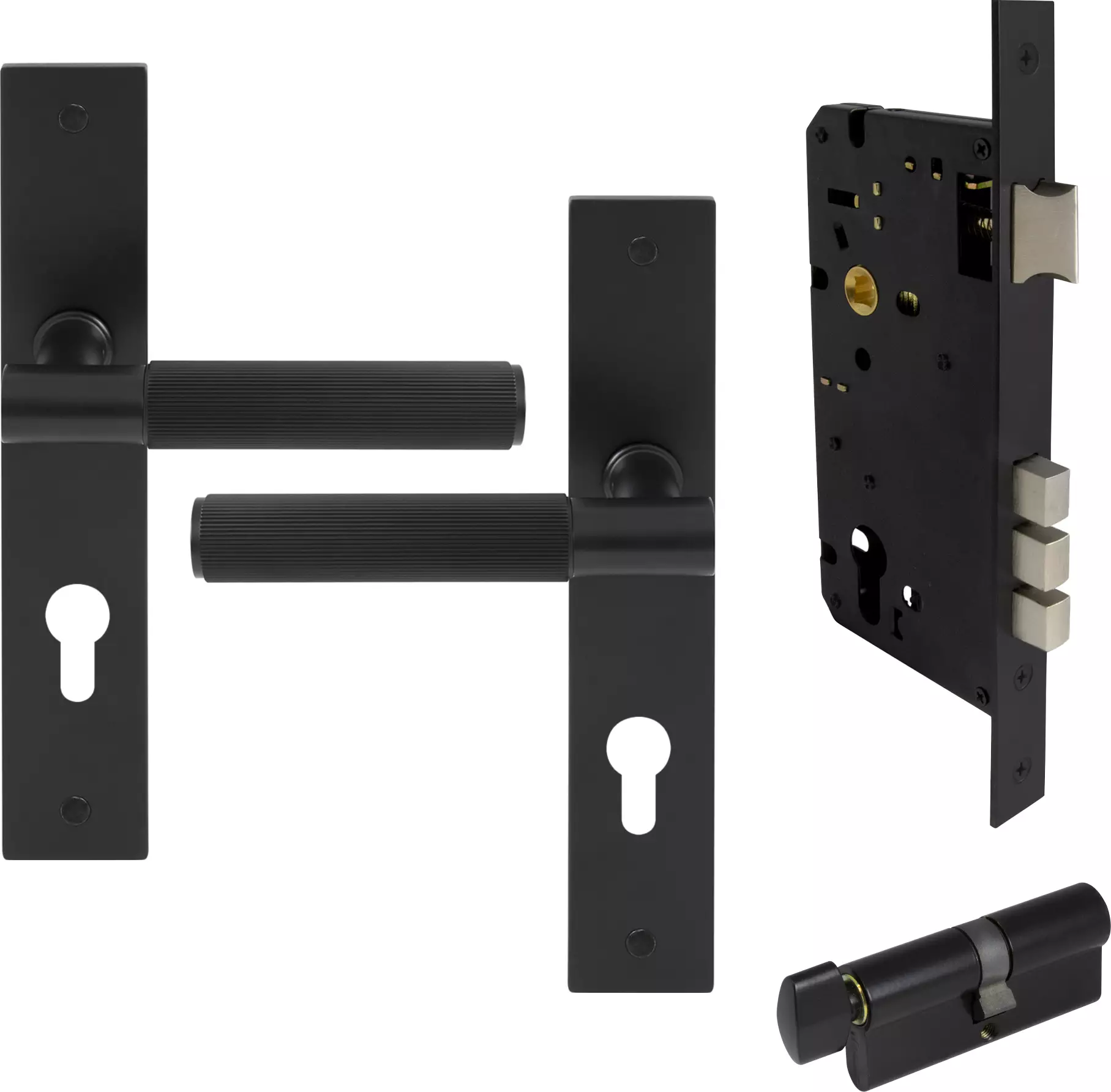 Verge Longplate Entrance Set - K/T - Linear Knurl - BLK