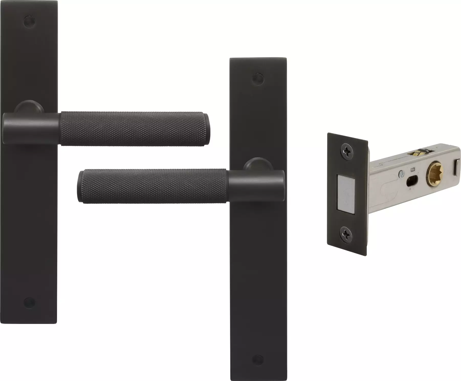 Verge Longplate Passage Set - Magn. Latch - Diamond Knurl - DRB