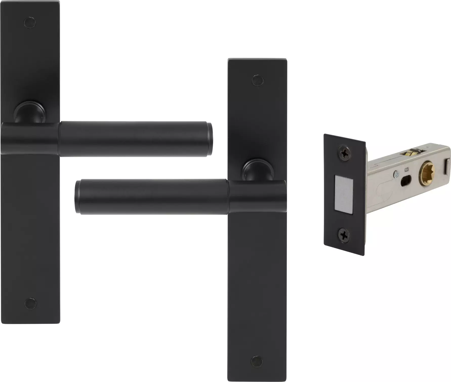 Verge Longplate Passage Set - Magn. Latch - Plain - BLK