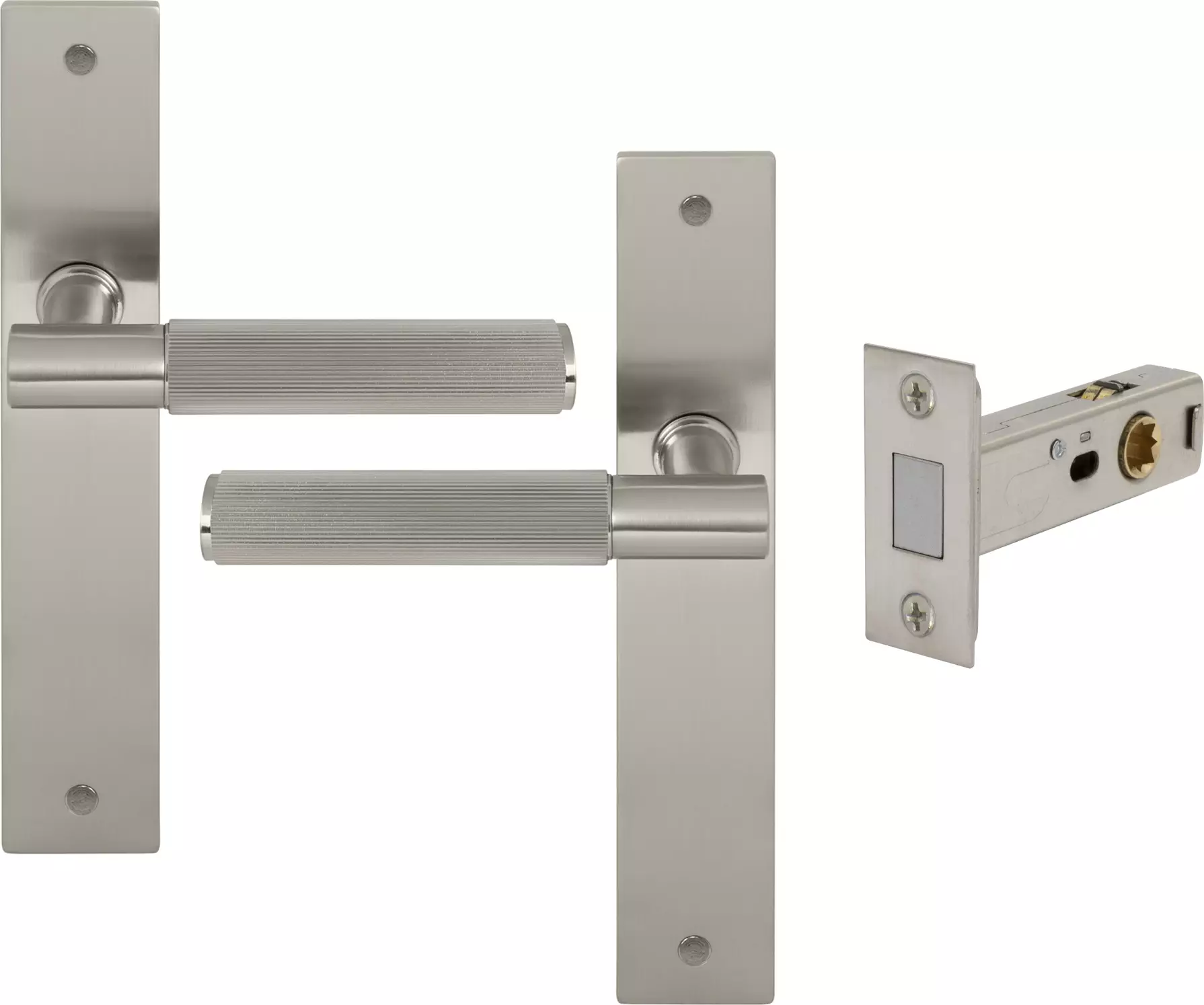 Verge Longplate Passage Set - Magn. Latch - Linear Knurl - BN