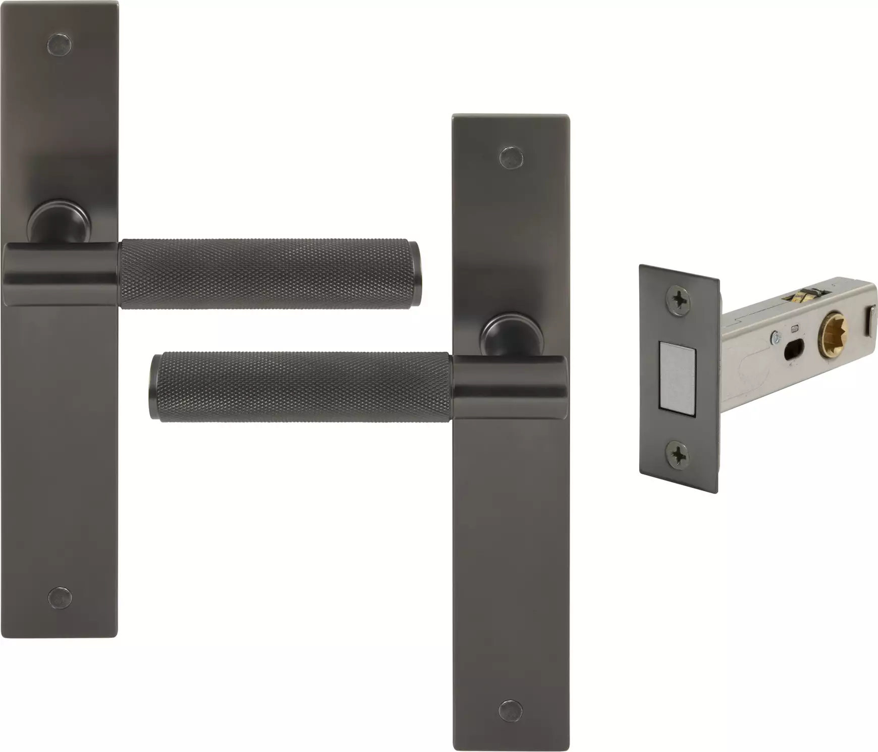 Verge Longplate Passage Set - Magn. Latch - Diamond Knurl - GN