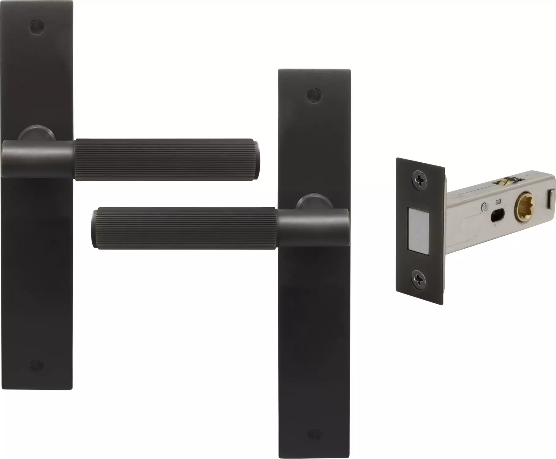 Verge Longplate Passage Set - Magn. Latch - Linear Knurl - DRB