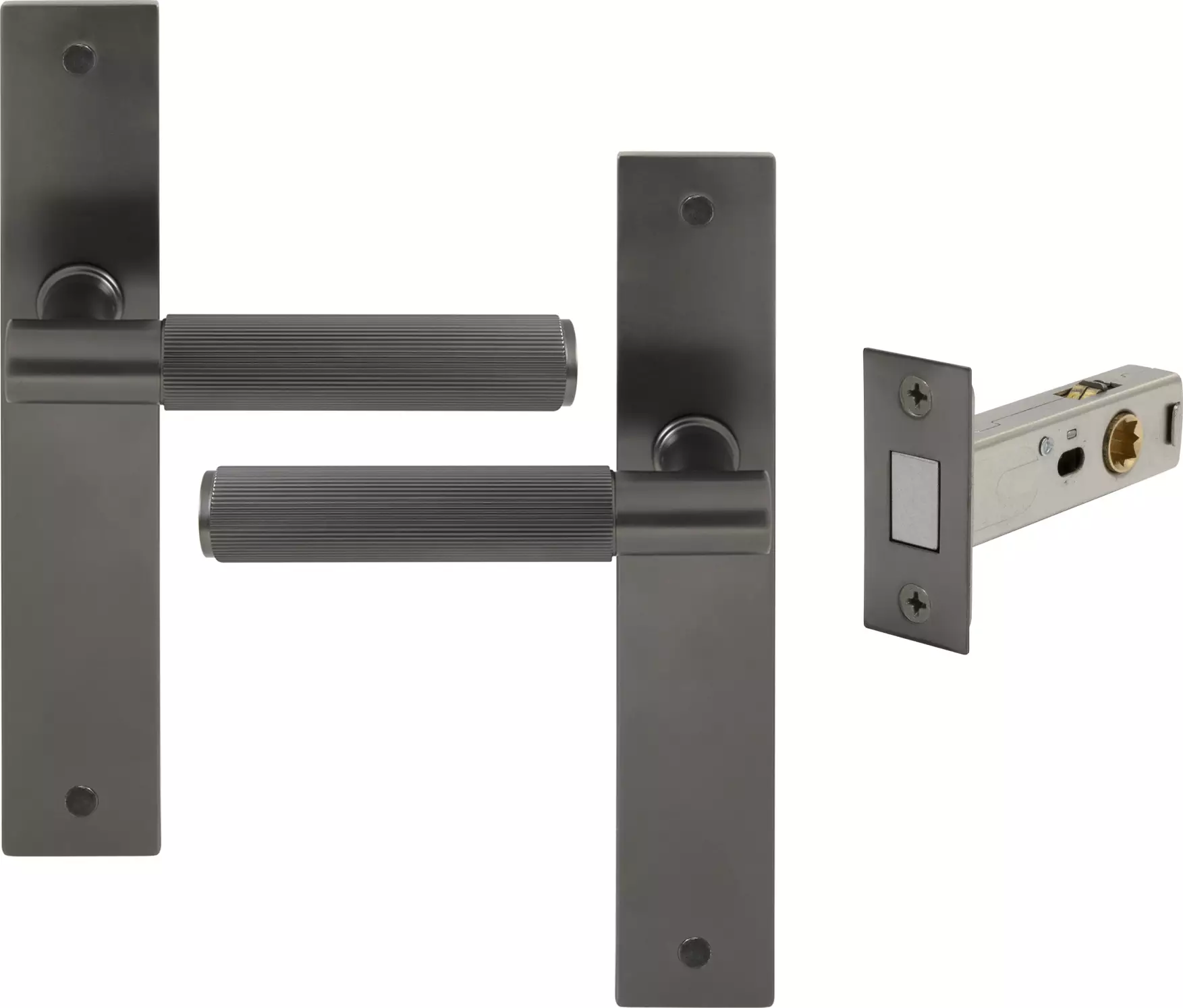 Verge Longplate Passage Set - Magn. Latch - Linear Knurl - GN