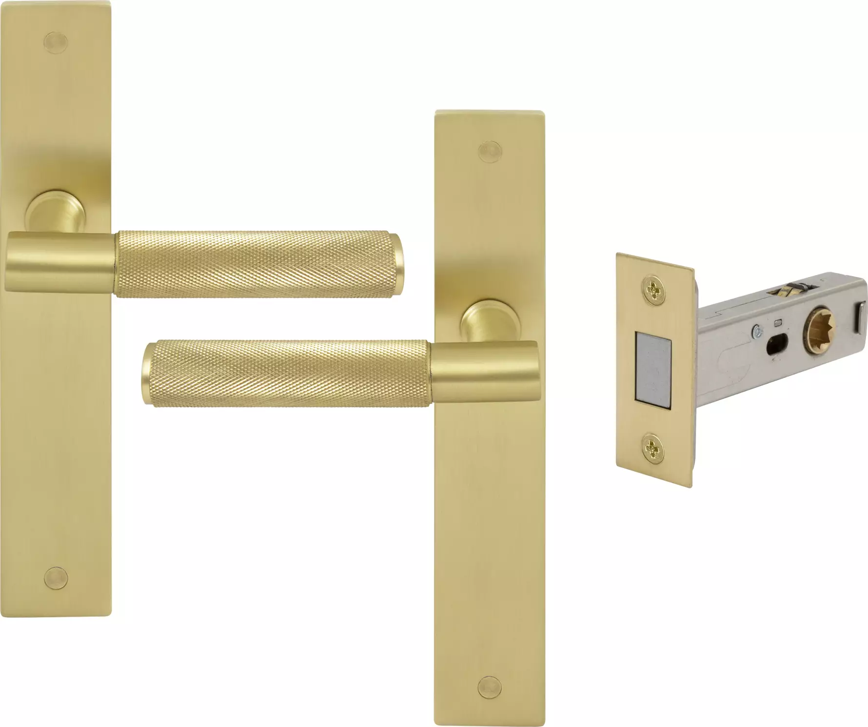 Verge Longplate Passage Set - Magn. Latch - Diamond Knurl - MSB