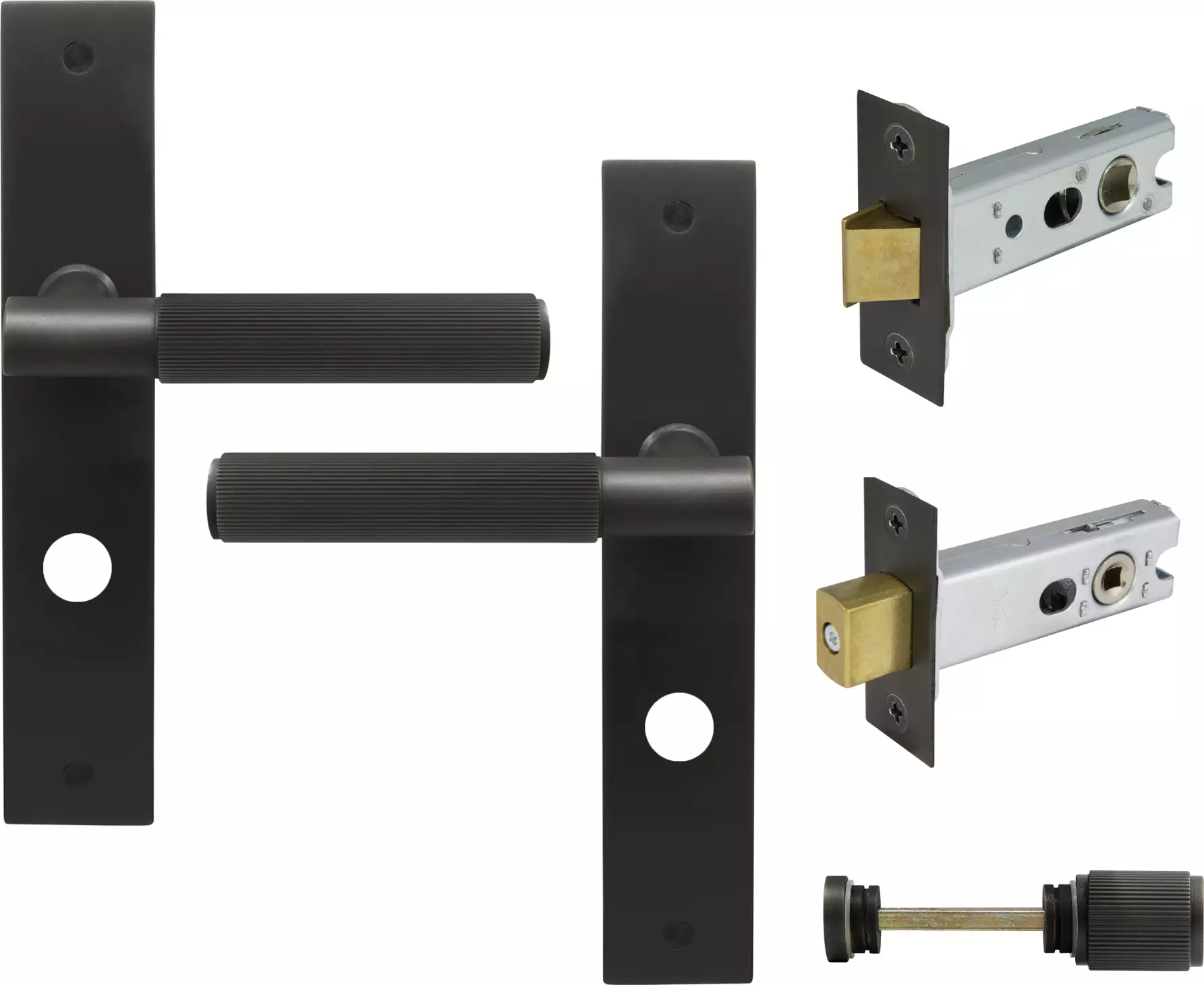 Verge Longplate Privacy Set - Linear Knurl - DRB