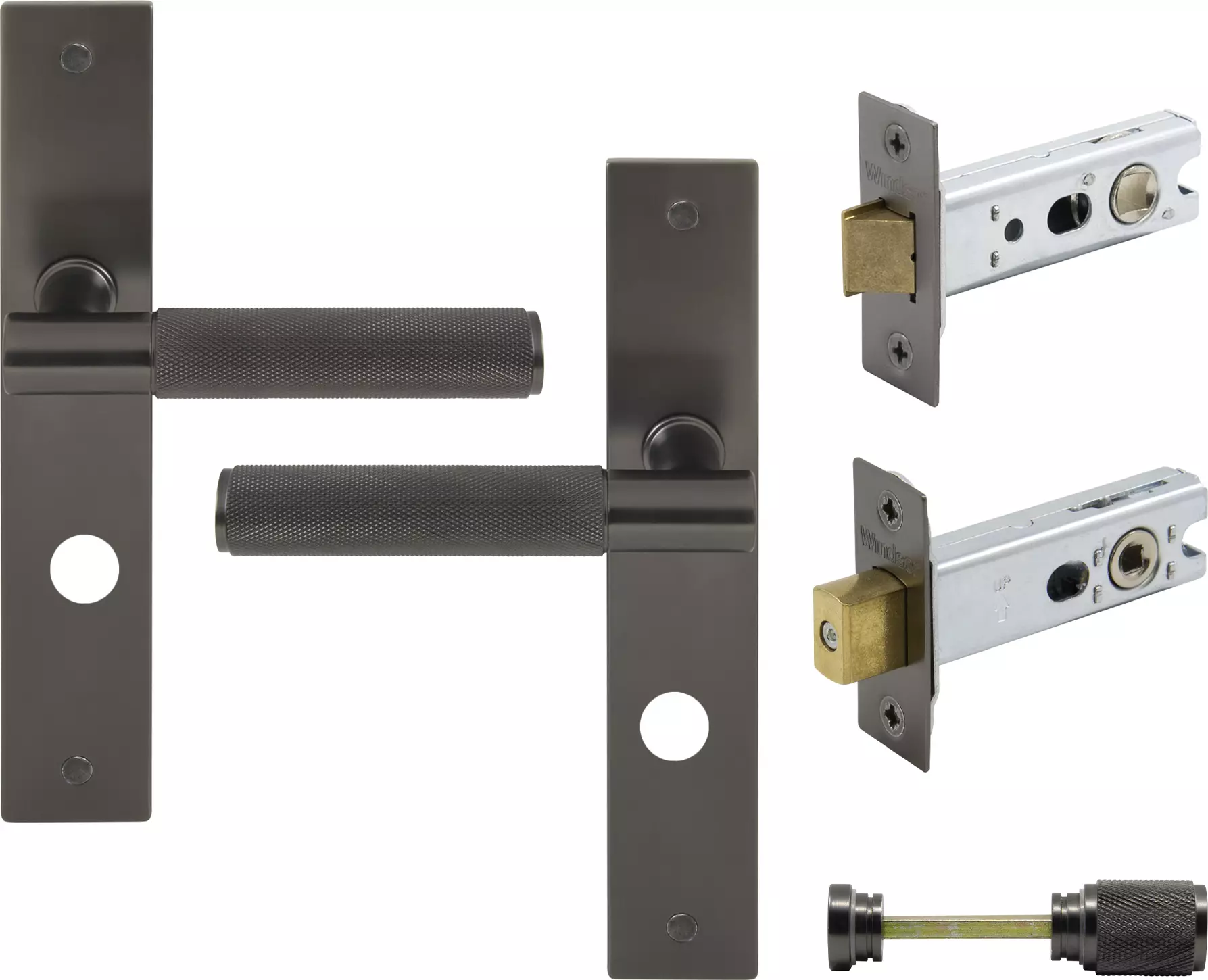 Verge Longplate Privacy Set - Diamond Knurl - GN