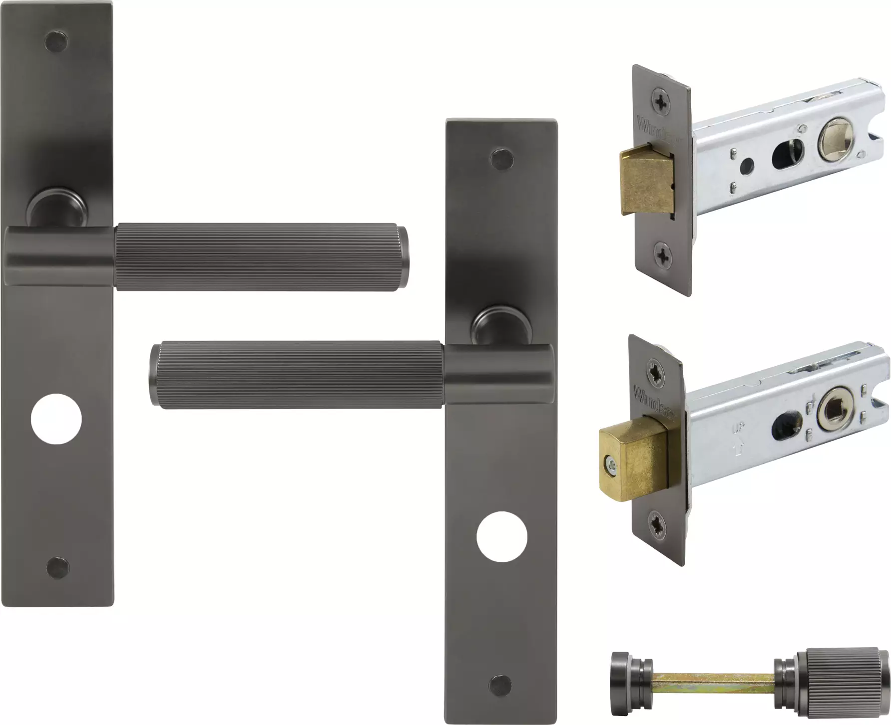 Verge Longplate Privacy Set - Linear Knurl - GN