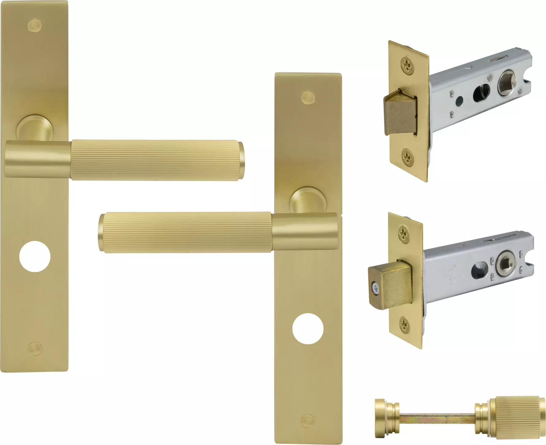 Verge Longplate Privacy Set - Linear Knurl - MSB