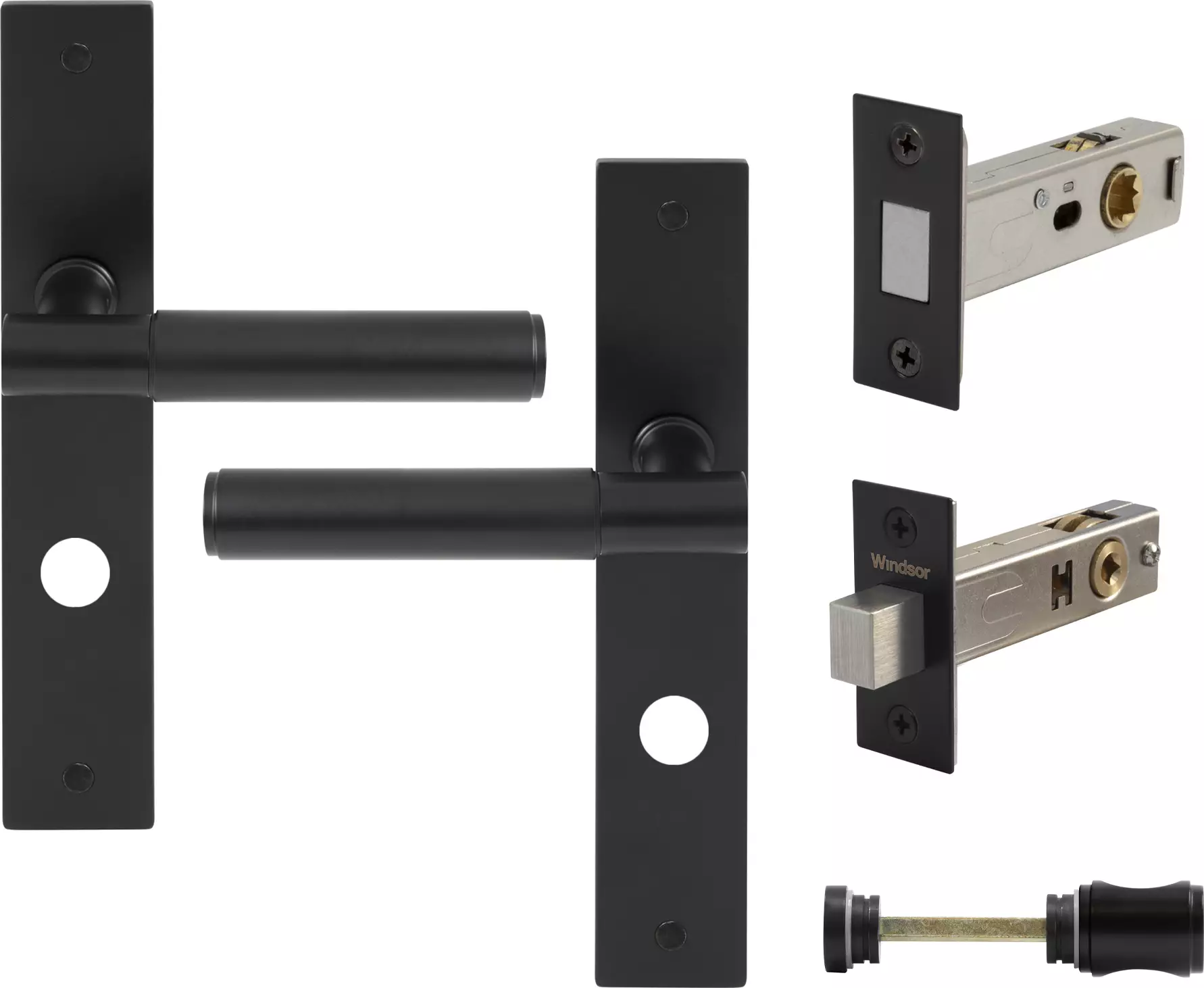 Verge Longplate Privacy Set - Magn. Latch - Plain - BLK