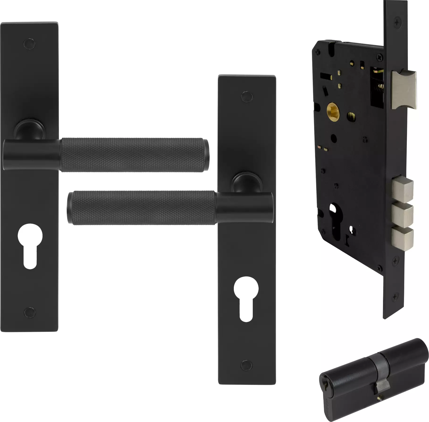 Verge Longplate Entrance Set K/K - Diamond Knurl - BLK