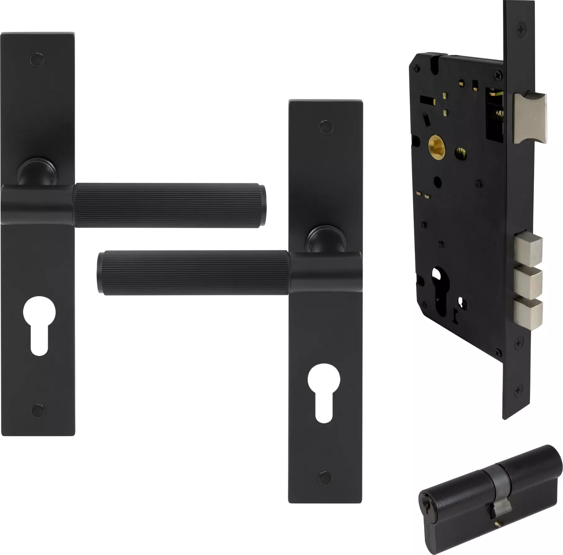 Verge Longplate Entrance Set K/K - Linear Knurl - BLK