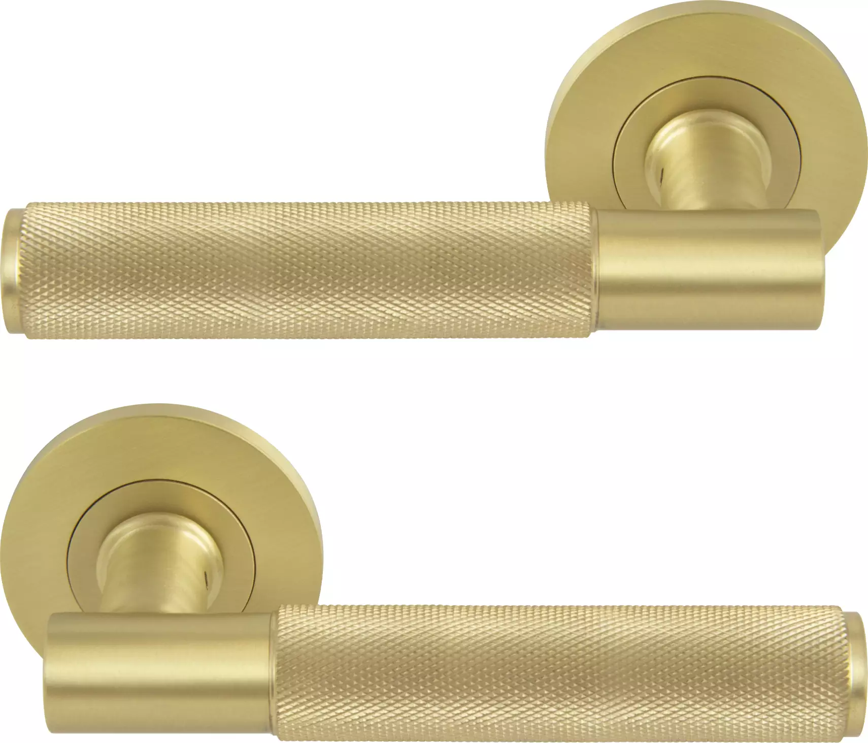 Verge Round Rose Lever Handles - Diamond Knurl - MSB