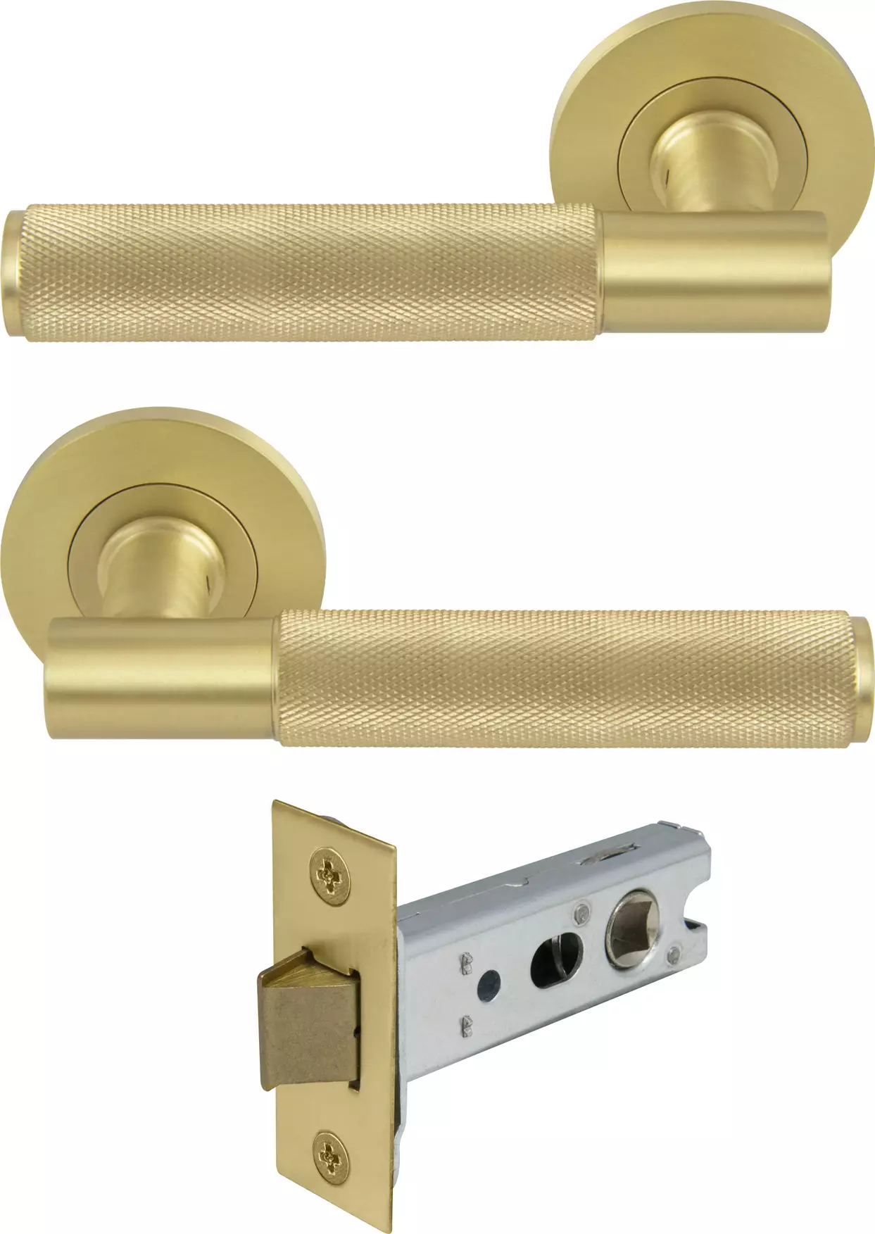 Verge Round Rose Passage Set - Diamond Knurl - MSB