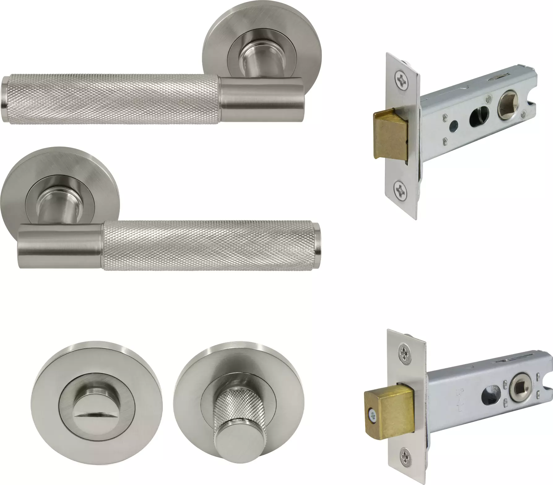 Verge Rnd Rose Privacy Set - Diamond Knurl   - BN