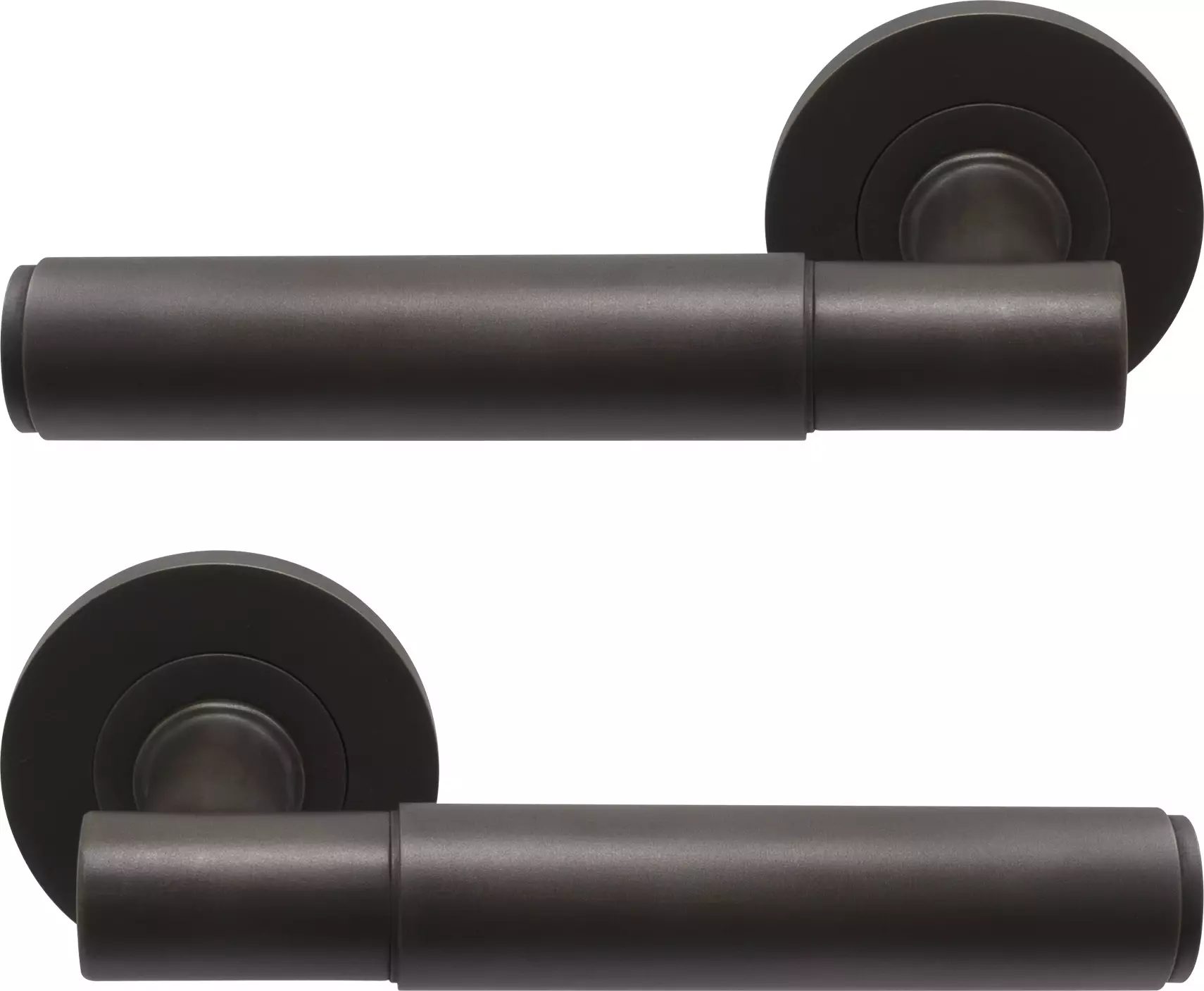 Verge Round Rose Lever Handles - Plain - DRB