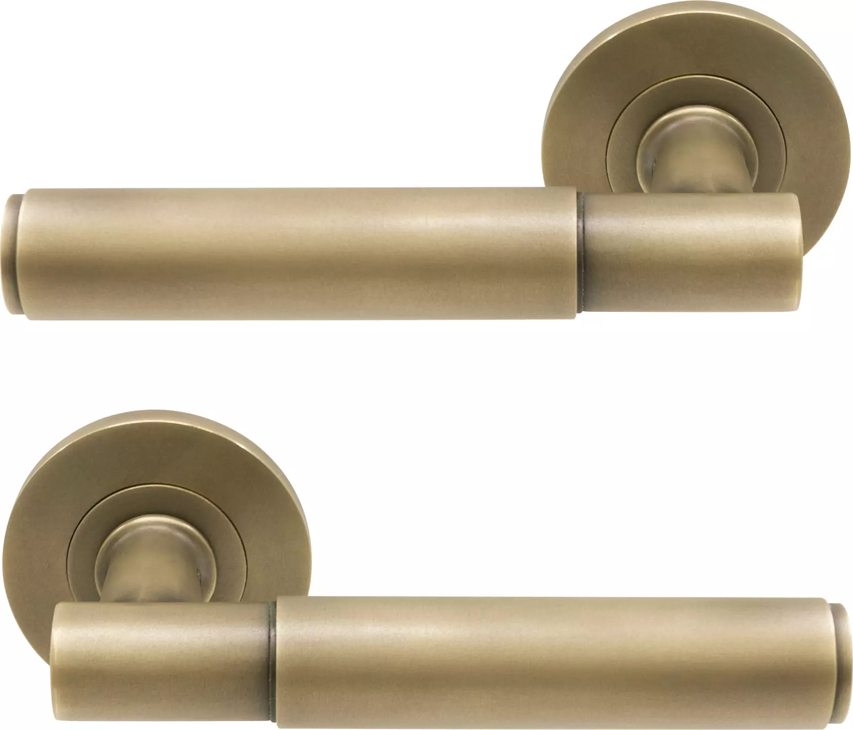 Verge Round Rose Lever Handles - Plain - RB