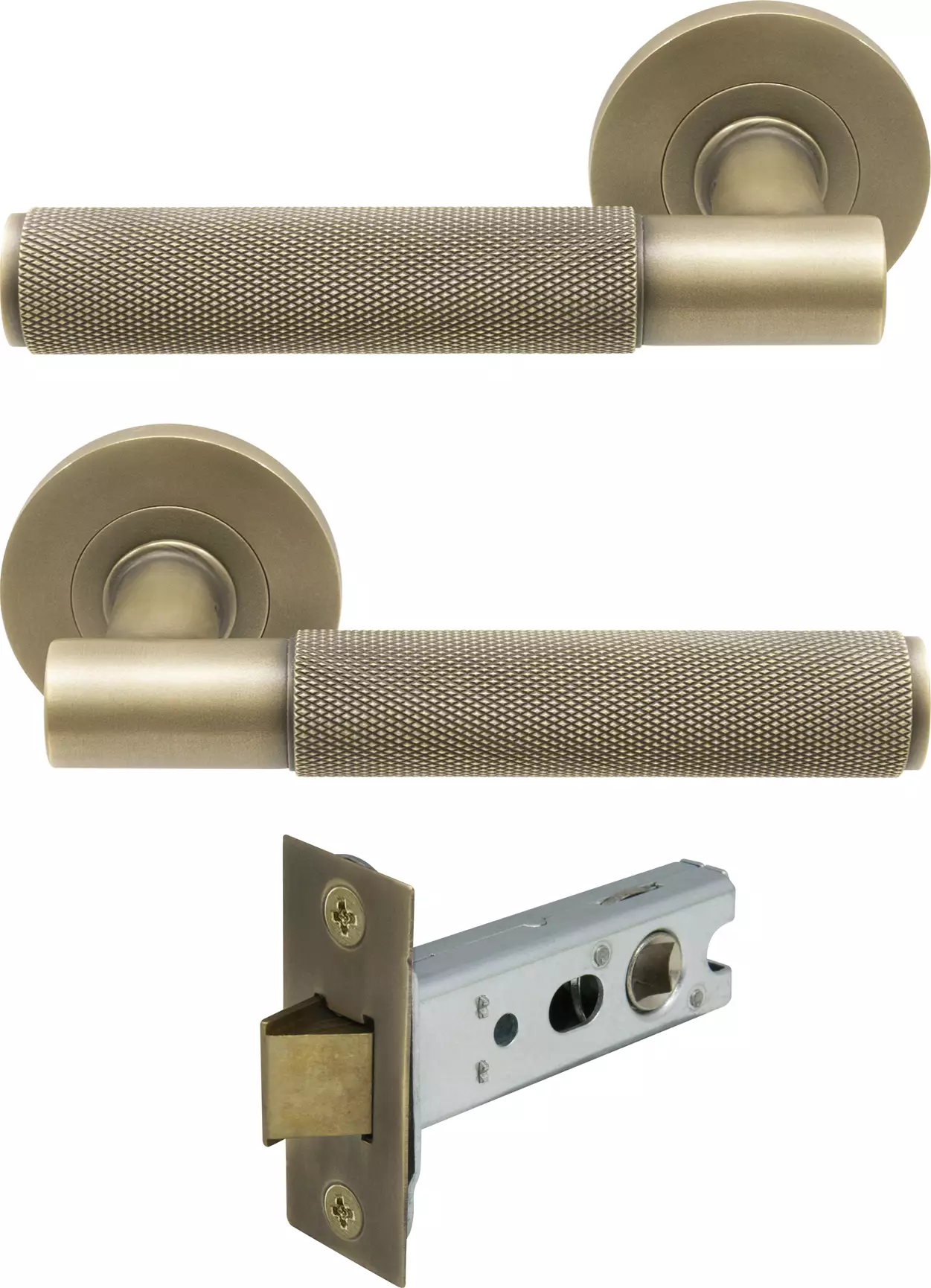 Verge Round Rose Passage Set - Diamond Knurl - RB