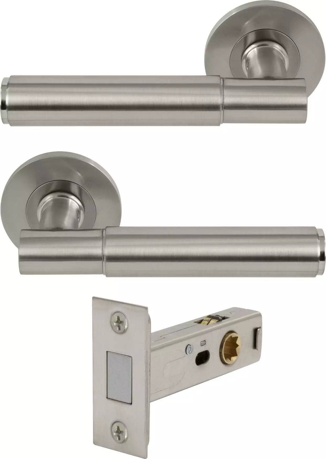 Verge Rose Passage Set - Magn. Latch - Plain - BN