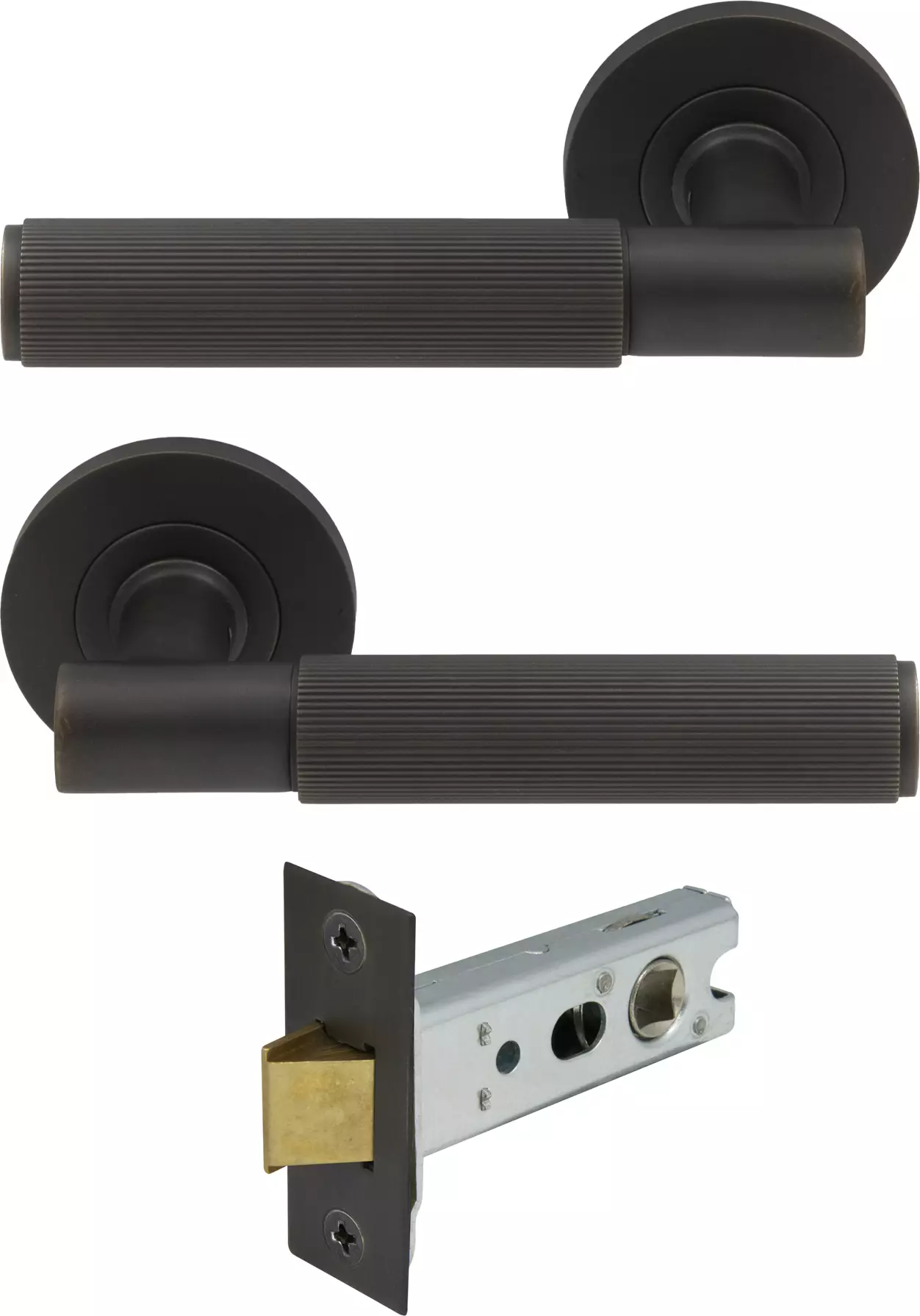 Verge Round Rose Passage Set - Linear Knurl - DRB