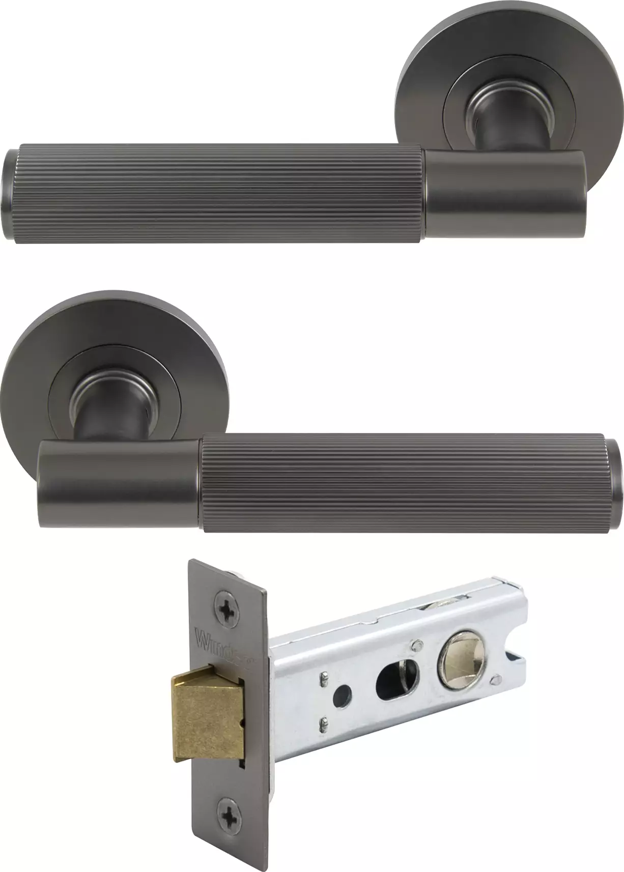 Verge Round Rose Passage Set - Linear Knurl - GN