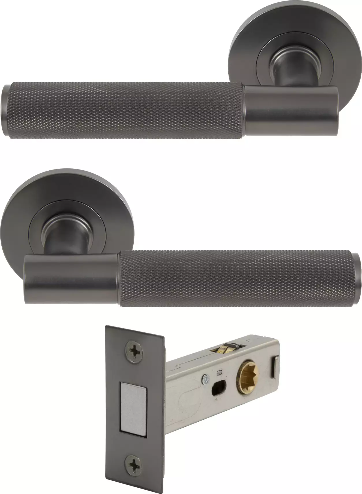 Verge Rose Passage Set - Magn. Latch - Diamond Knurl  - GN