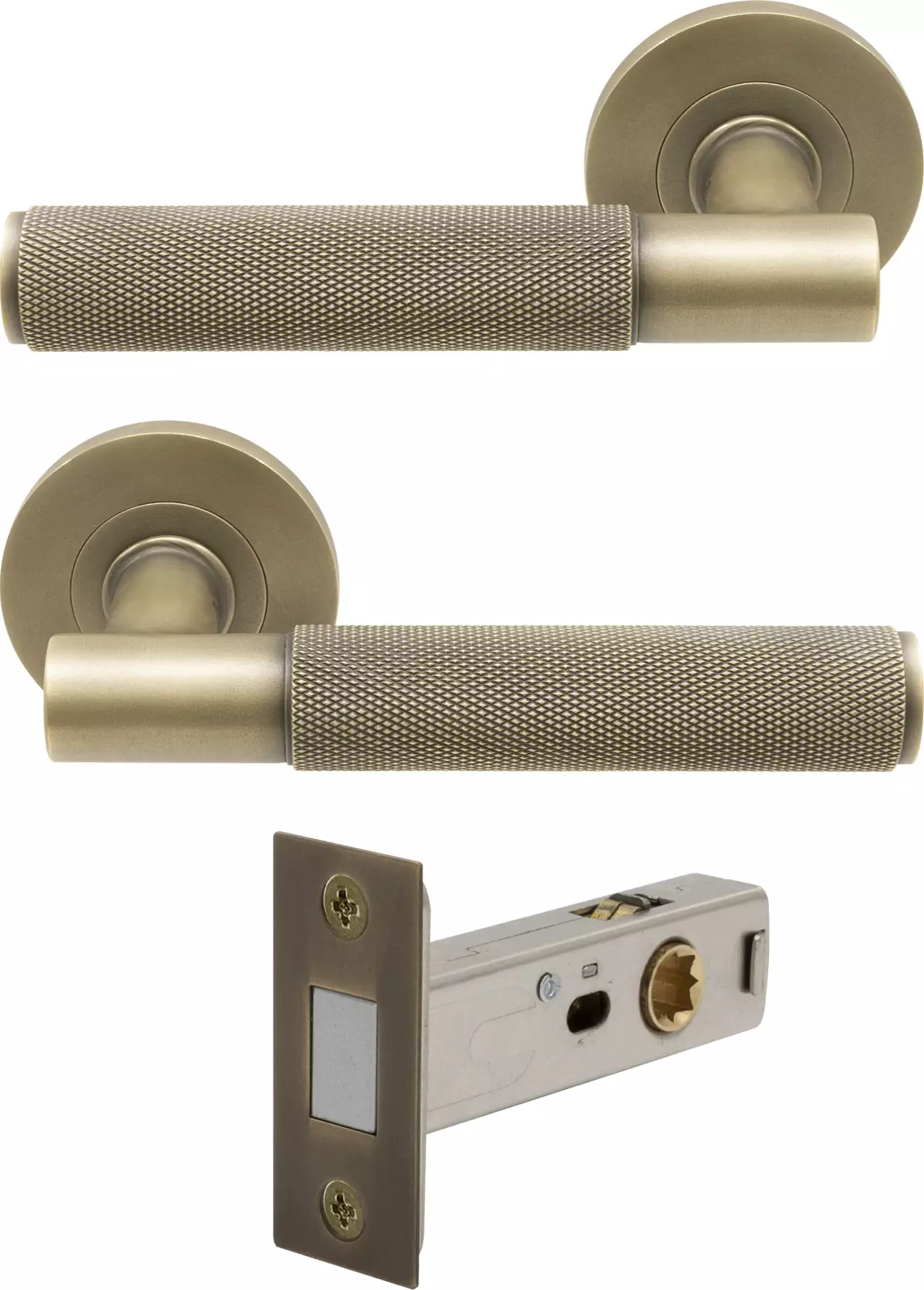Verge Rose Passage Set - Magn. Latch - Diamond Knurl  - RB