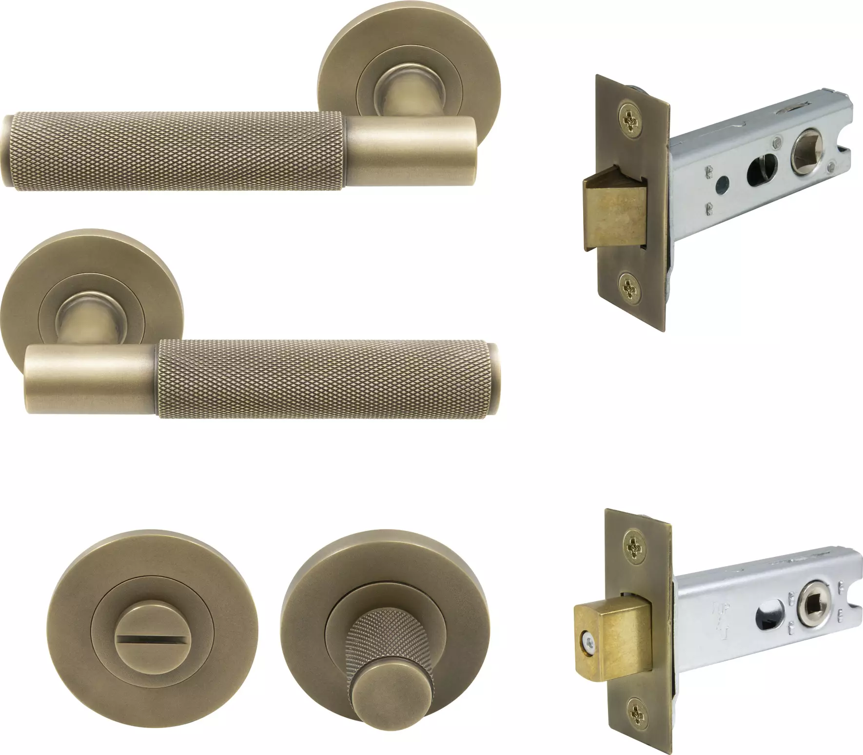 Verge Rnd Rose Privacy Set - Diamond Knurl   - RB