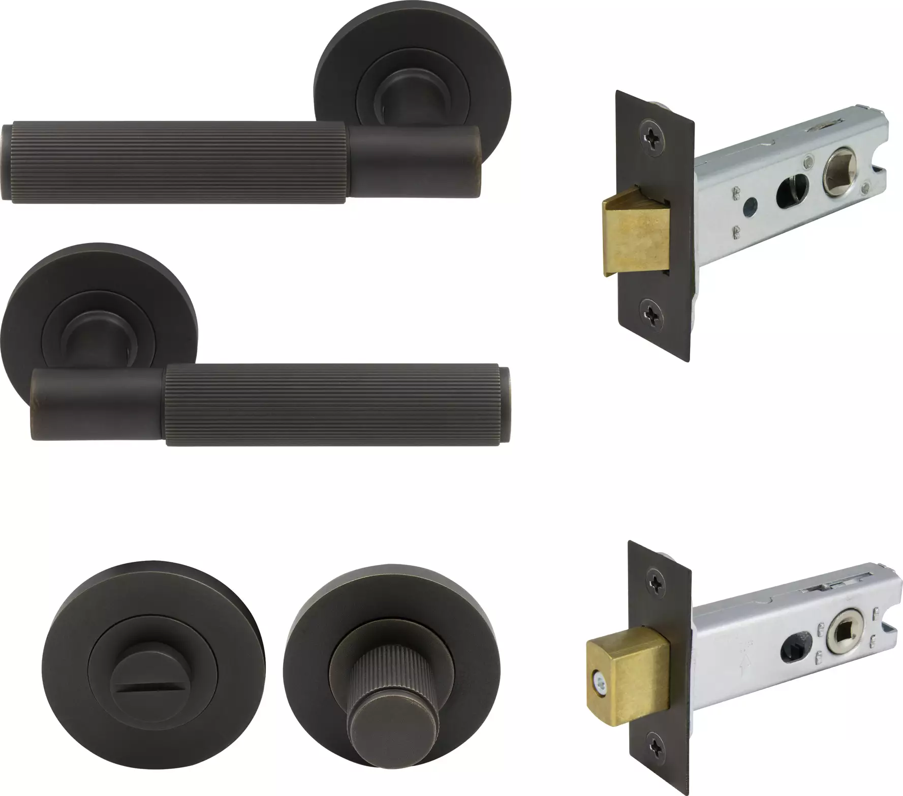 Verge Rnd Rose Privacy Set - Linear Knurl - DRB