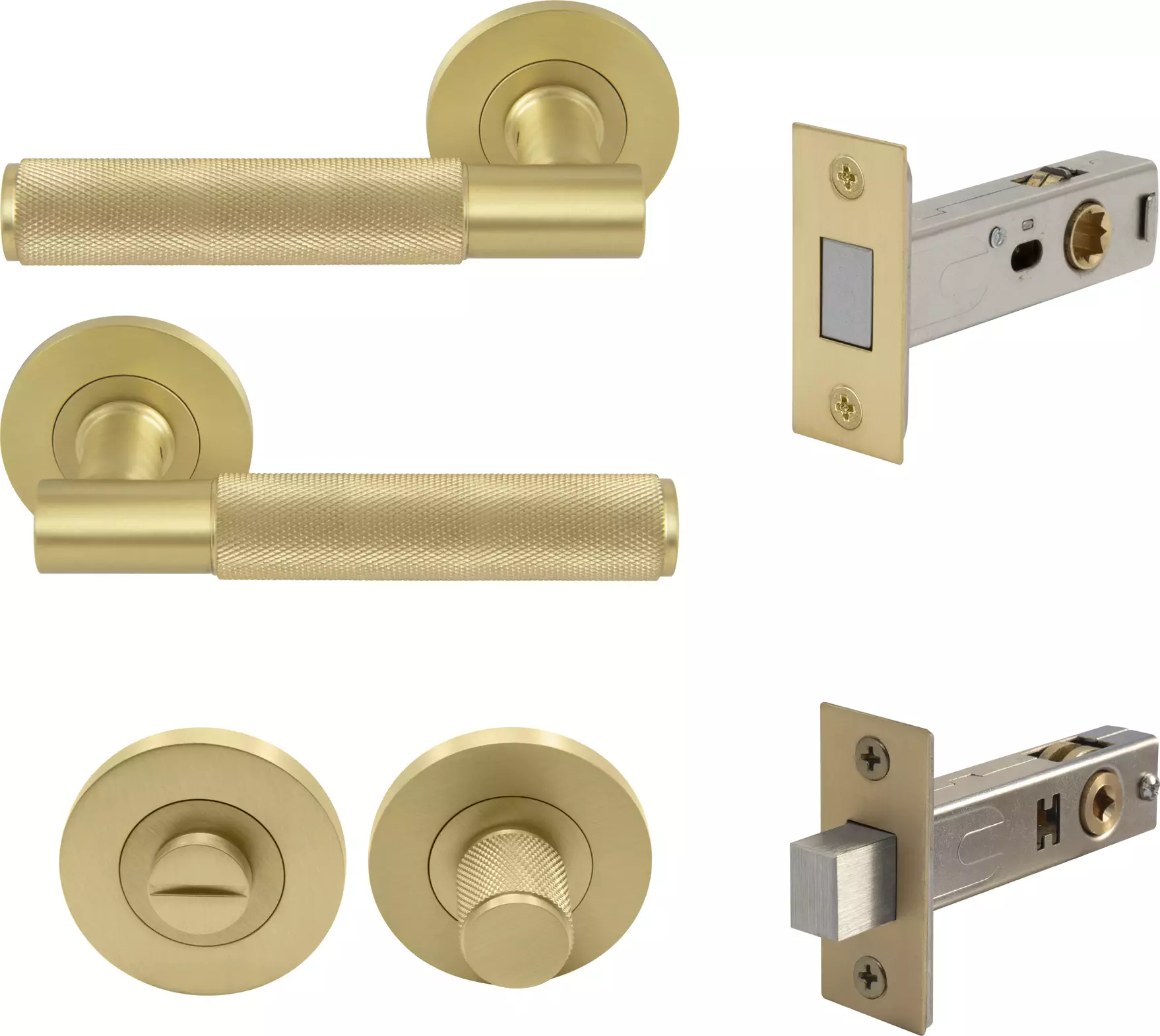 Verge Rose Privacy Set - Magn. Latch - Diamond Knurl   - MSB