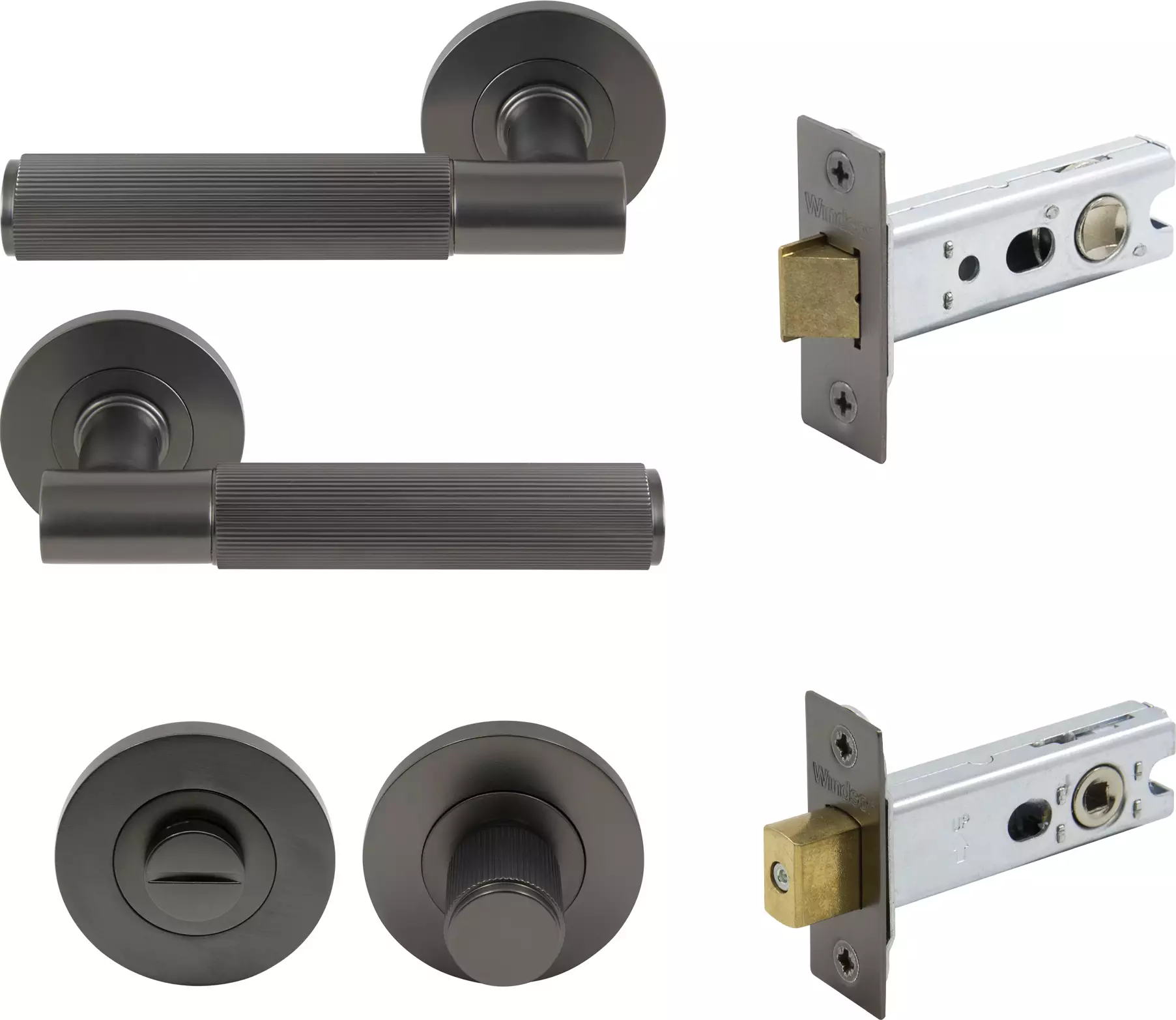 Verge Rnd Rose Privacy Set - Linear Knurl - GN