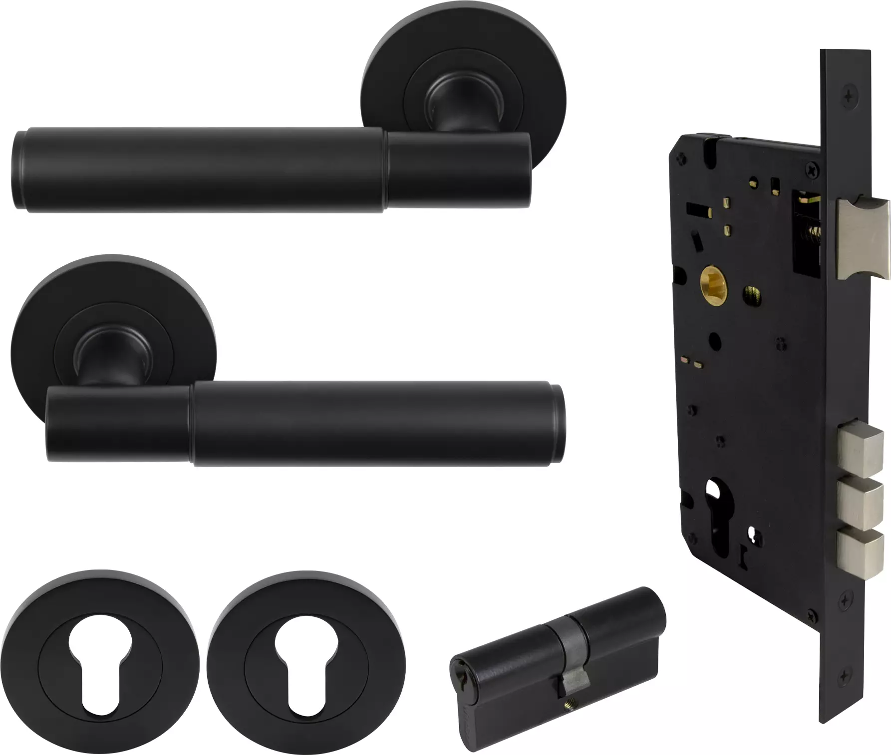 Verge Round Rose Entrance Set - K/K - Plain - BLK