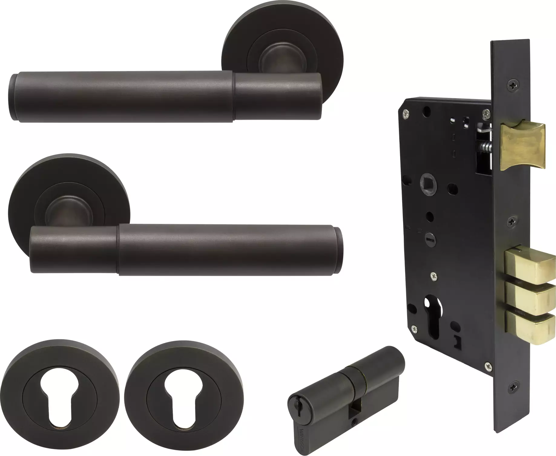 Verge Round Rose Entrance Set - K/K - Plain - DRB