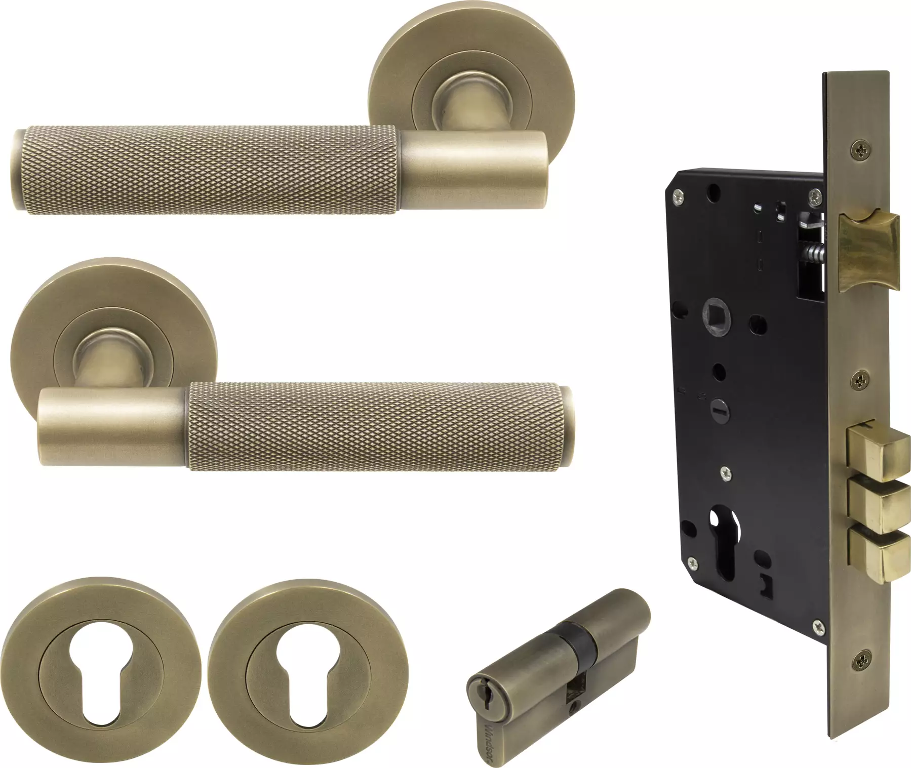 Verge Round Rose Entrance Set - K/K - Diamond Knurl  - RB