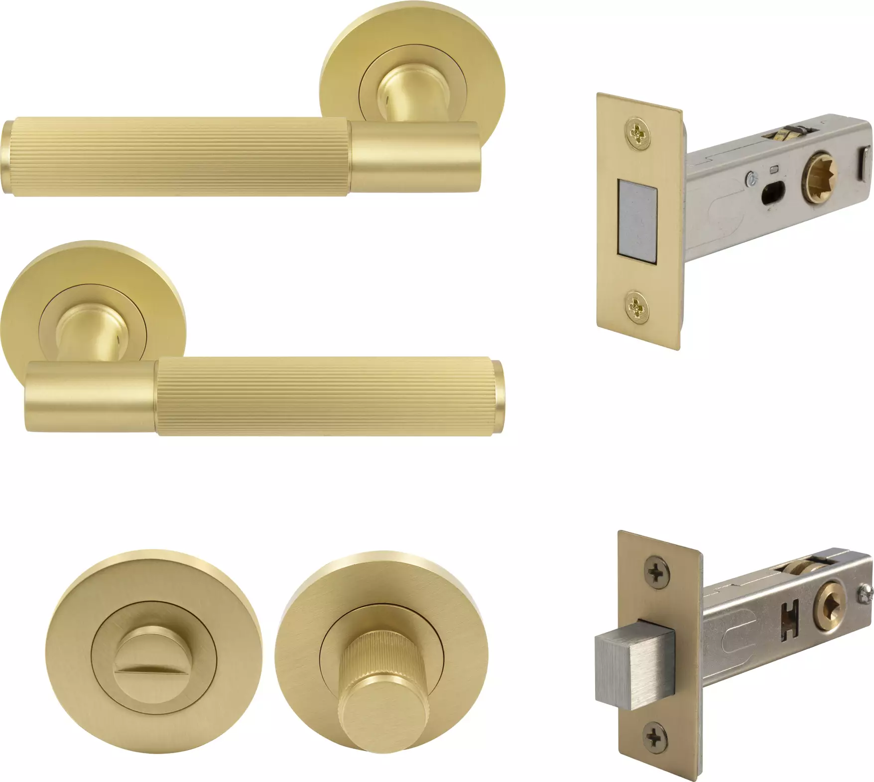 Verge Rose Privacy Set - Magn. Latch - Linear Knurl - MSB