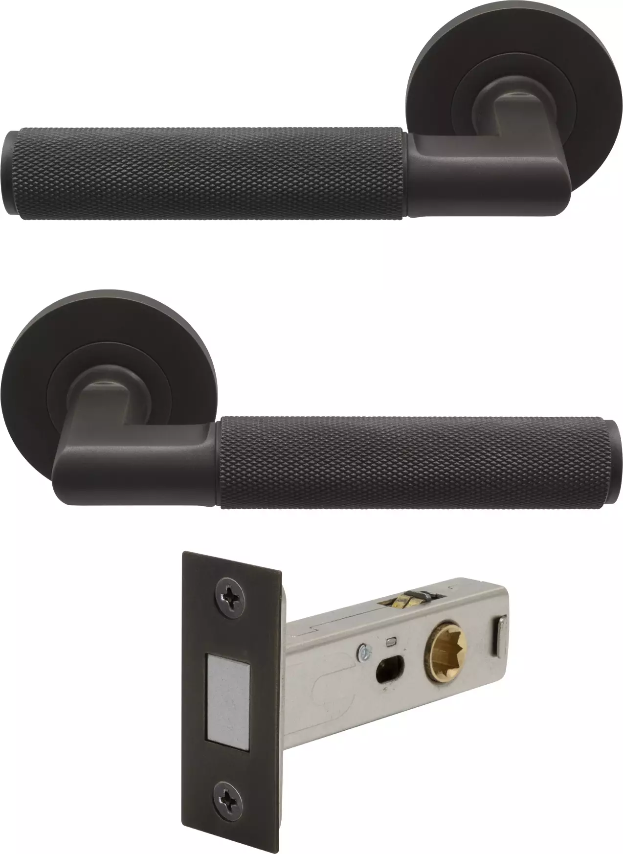 Lumina Rose Passage Set - Magn. Latch - Diamond Knurl - DRB