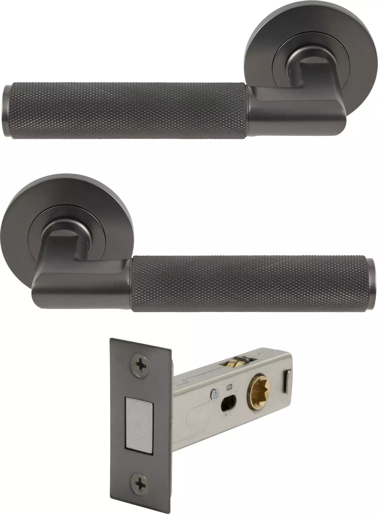 Lumina Rose Passage Set - Magn. Latch - Diamond Knurl - GN