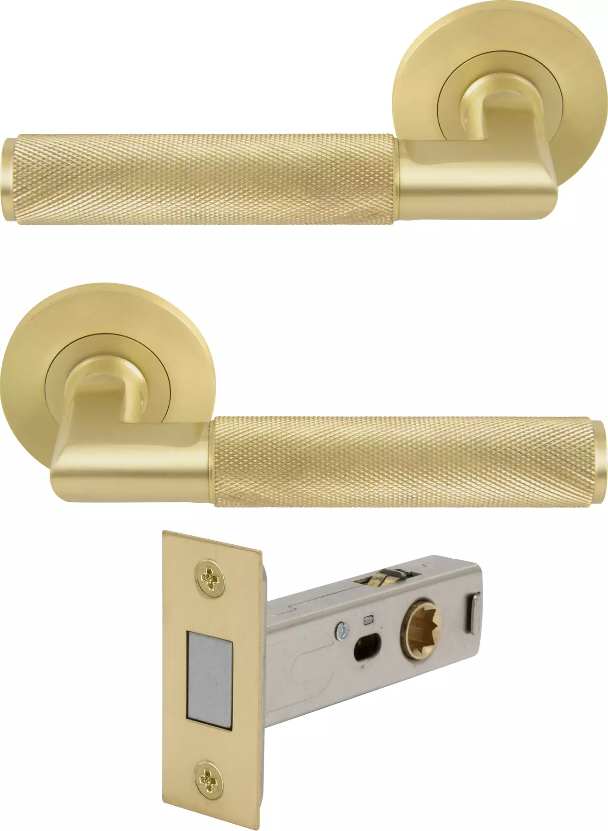 Lumina Rose Passage Set - Magn. Latch - Diamond Knurl - MSB