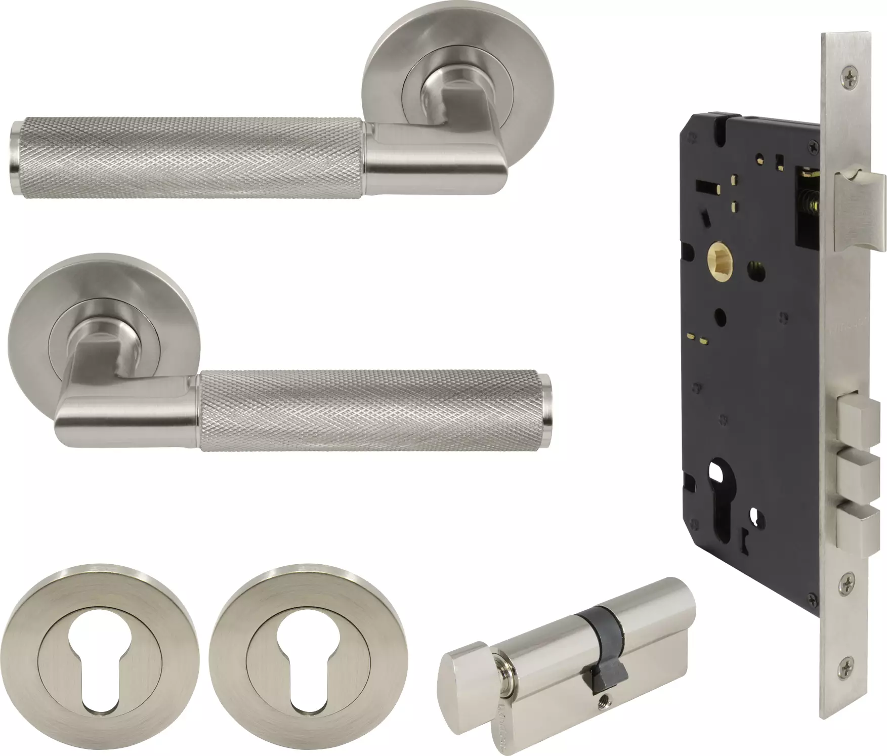 Lumina Rose Entrance Set - K/T - Diamond Knurl   - BN