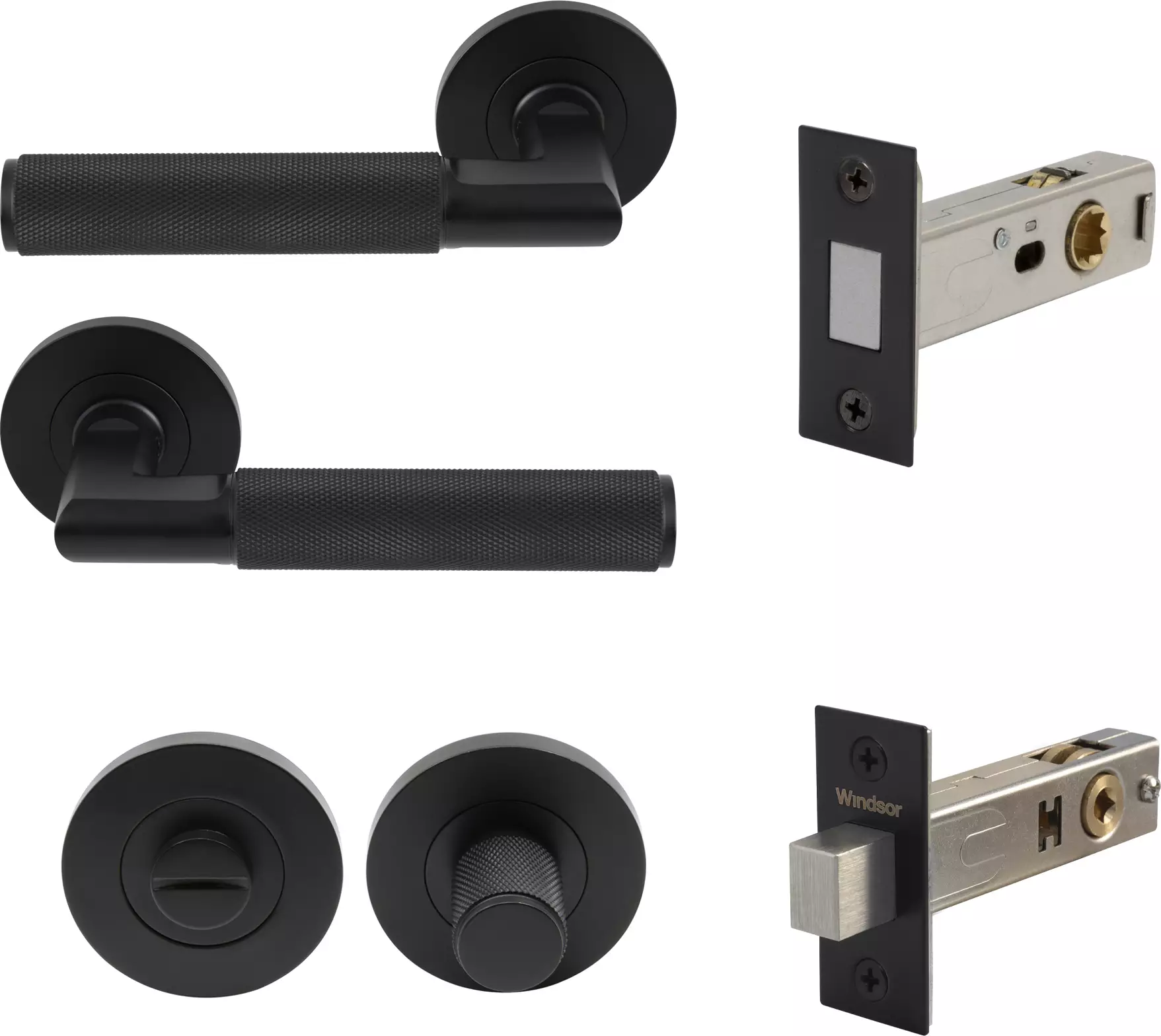 Lumina Rose Privacy Set - Magn. Latch - Diamond Knurl   - BLK