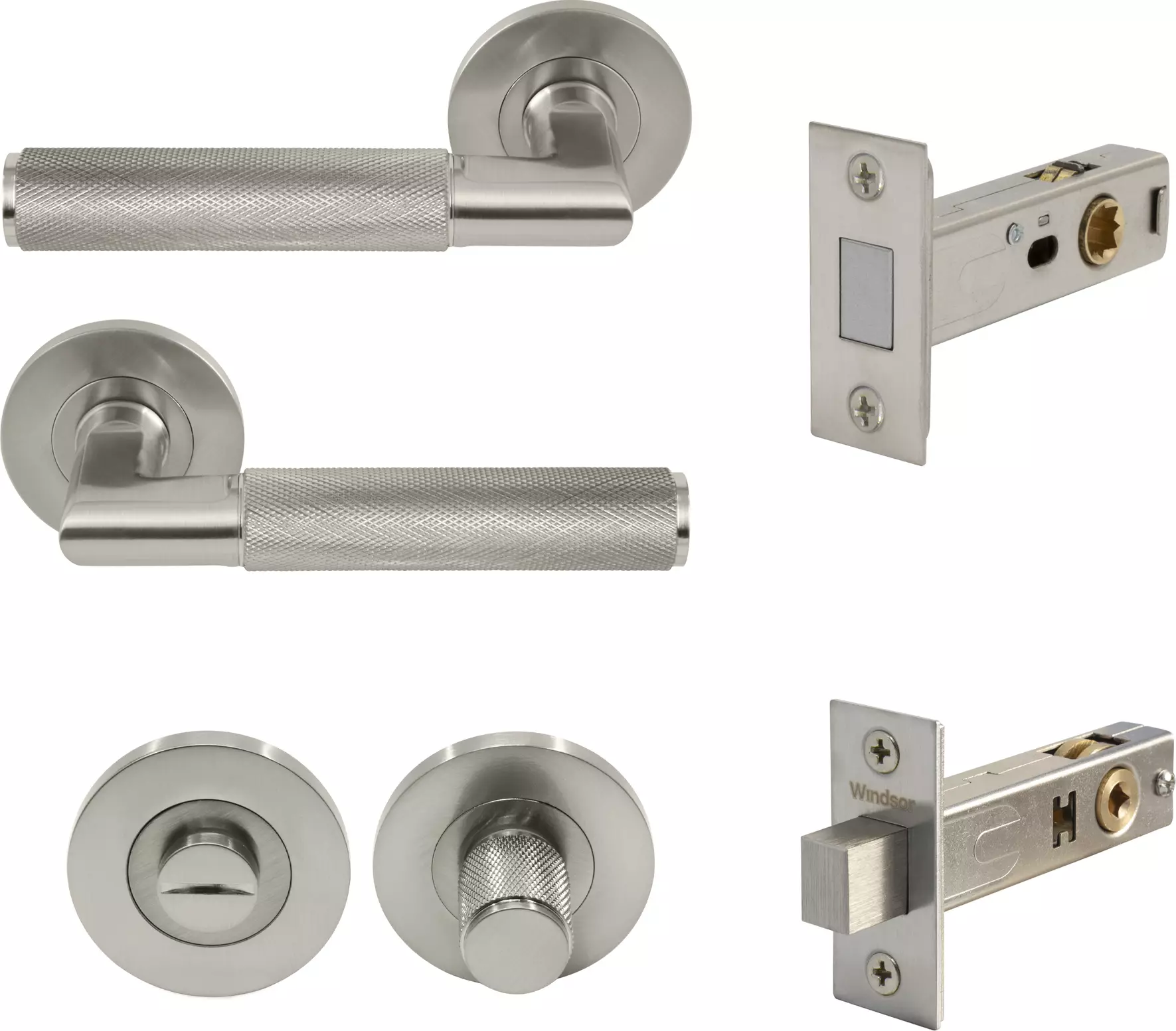 Lumina Rose Privacy Set - Magn. Latch - Diamond Knurl   - BN