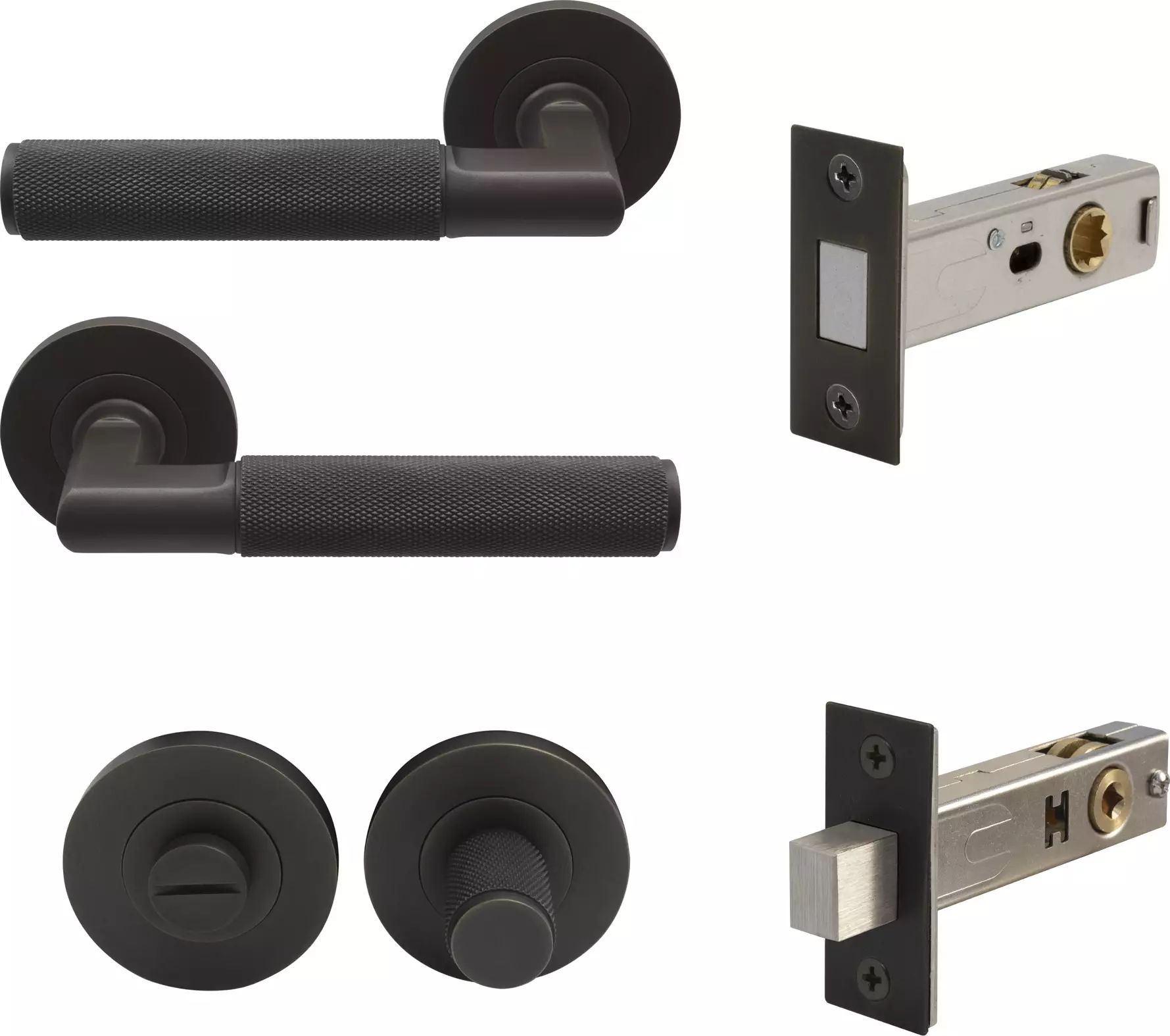 Lumina Rose Privacy Set - Magn. Latch - Diamond Knurl   - DRB